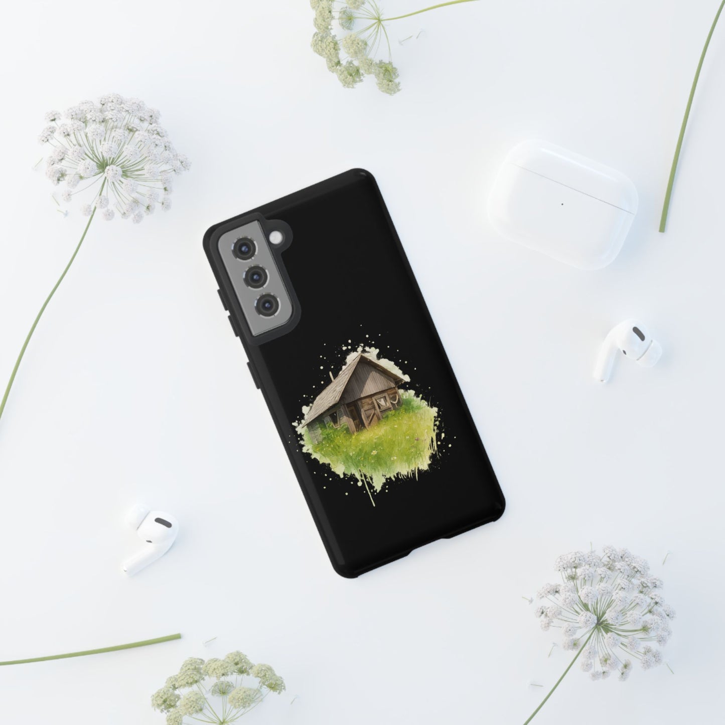 Rustic Farmhouse Phone Case, Cute Cottage Design, Tough Cases for Nature Lovers, Eco-Friendly Gift, Customizable Tech Accessories