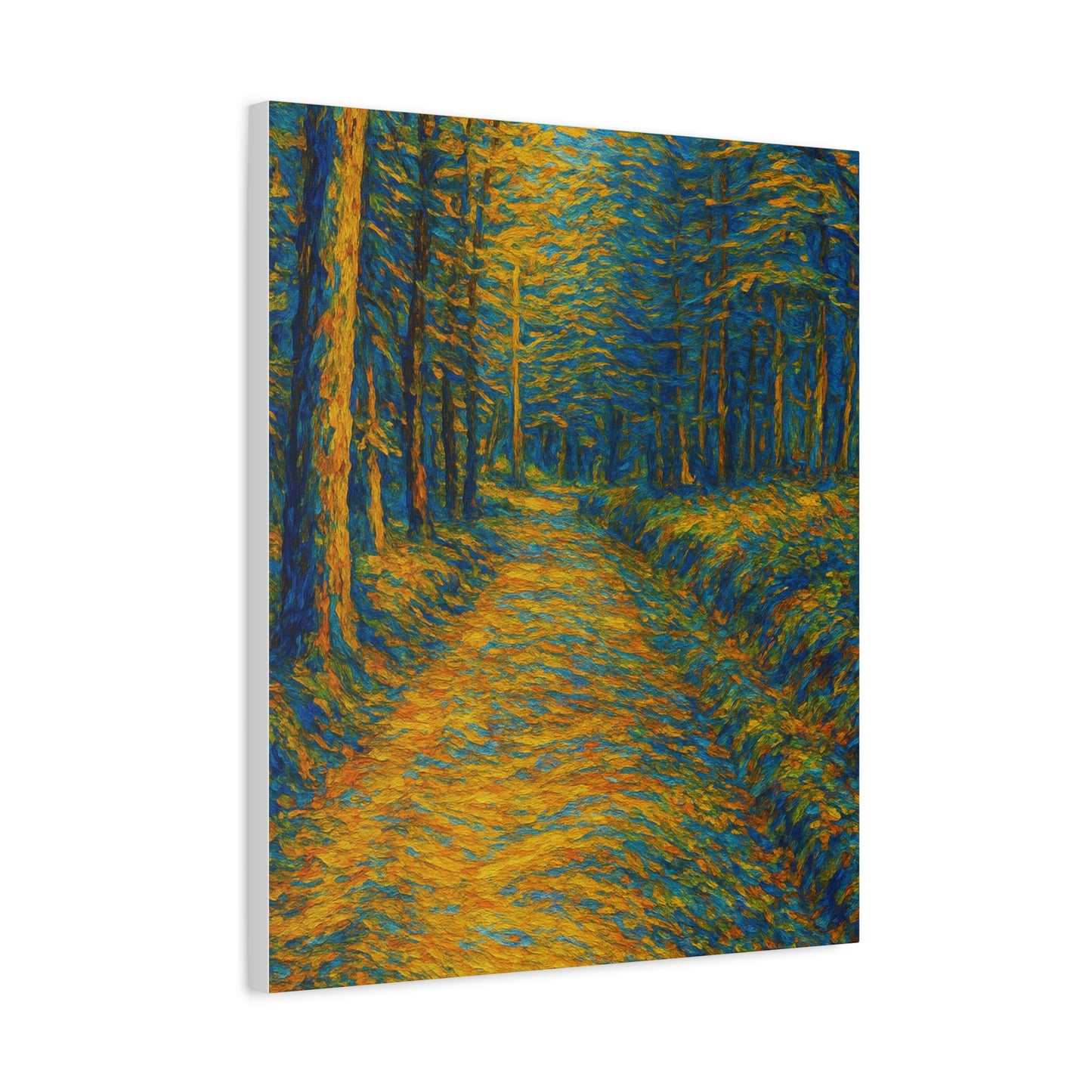 Van Gogh Style Forest Canvas Art | Nature Wall Decor, Home Office Accent, Gift for Nature Lovers, Gallery Wrapped, Living Room Wall Art