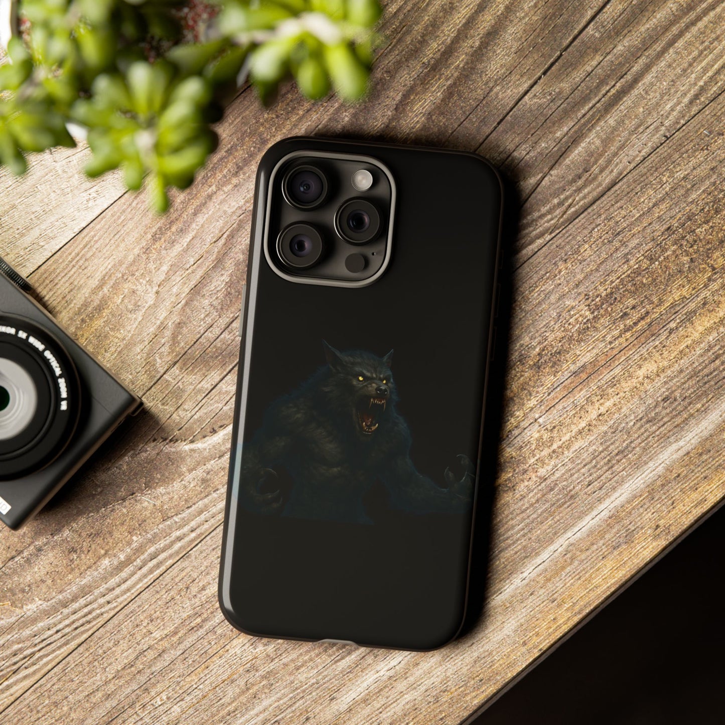 Werewolf Phone Case, Tough Cases, Black Panther Design, Gift for Animal Lovers, Phone Accessories, Fierce Phone Protection