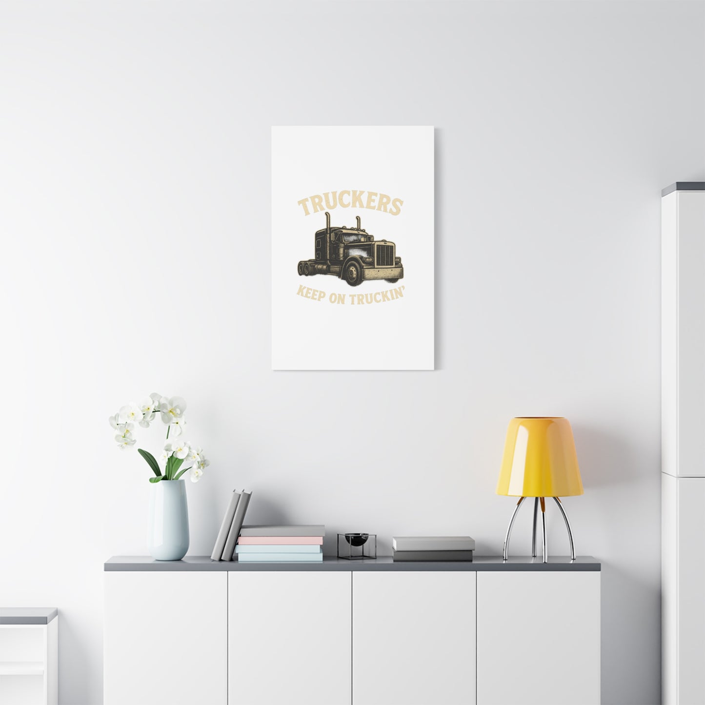 Truckers Canvas Wall Art, Keep on Truckin' Decor, Gift for Drivers, Trucking Artwork, Transportation Gift