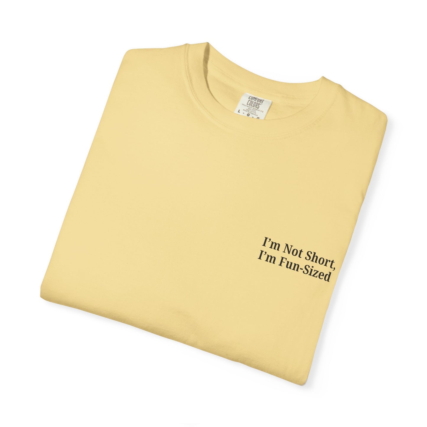 Playful Unisex Garment-Dyed T-shirt: I'm Not Short, I'm Fun Sized, Funny Shirt, Gift for Teens, Casual Wear, Birthday Gift, Humor Tee
