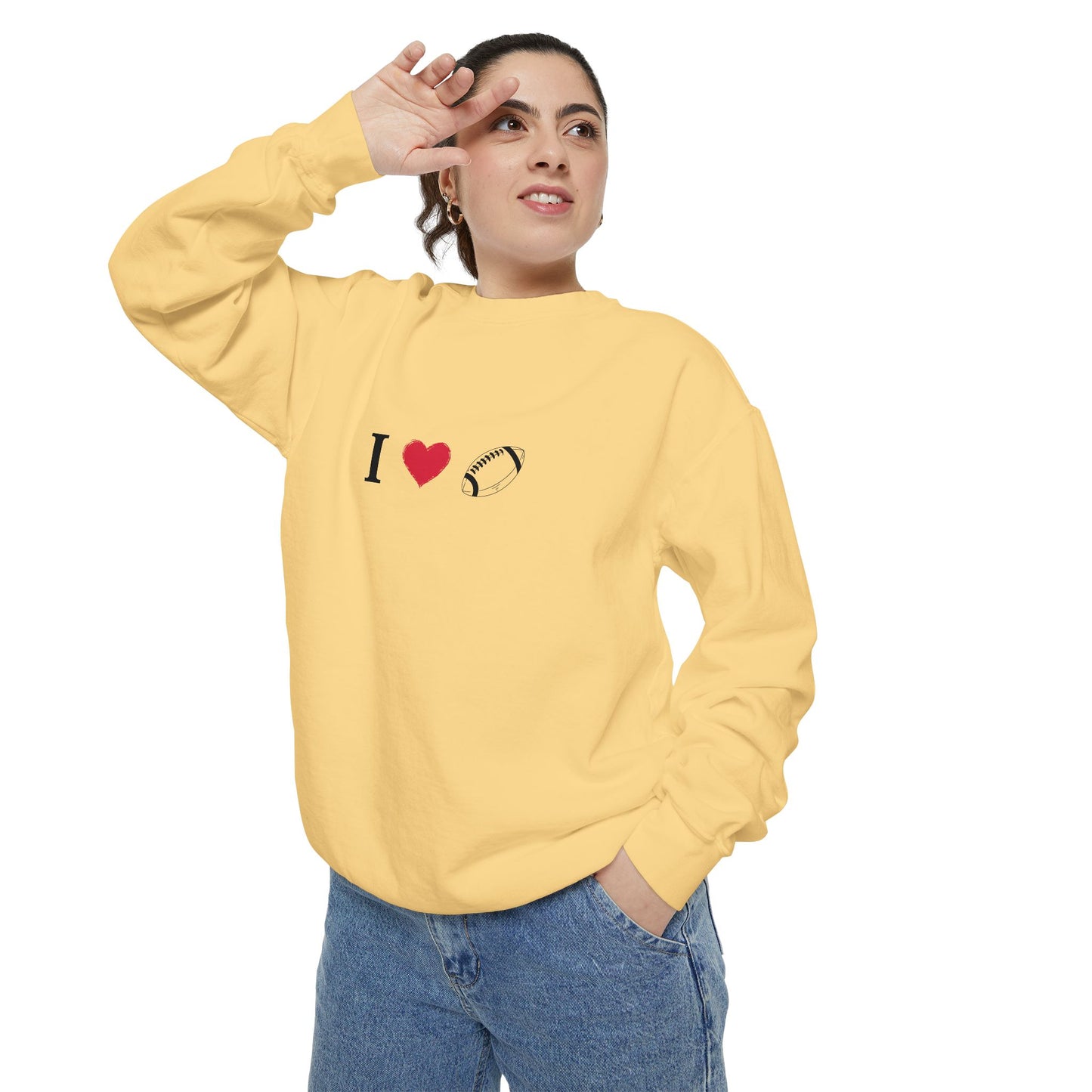 Unisex Sweatshirt, I love Football, Cozy, Perfect for Everyday Wear, Gift Idea for Friends, Couples, and Special Occasions