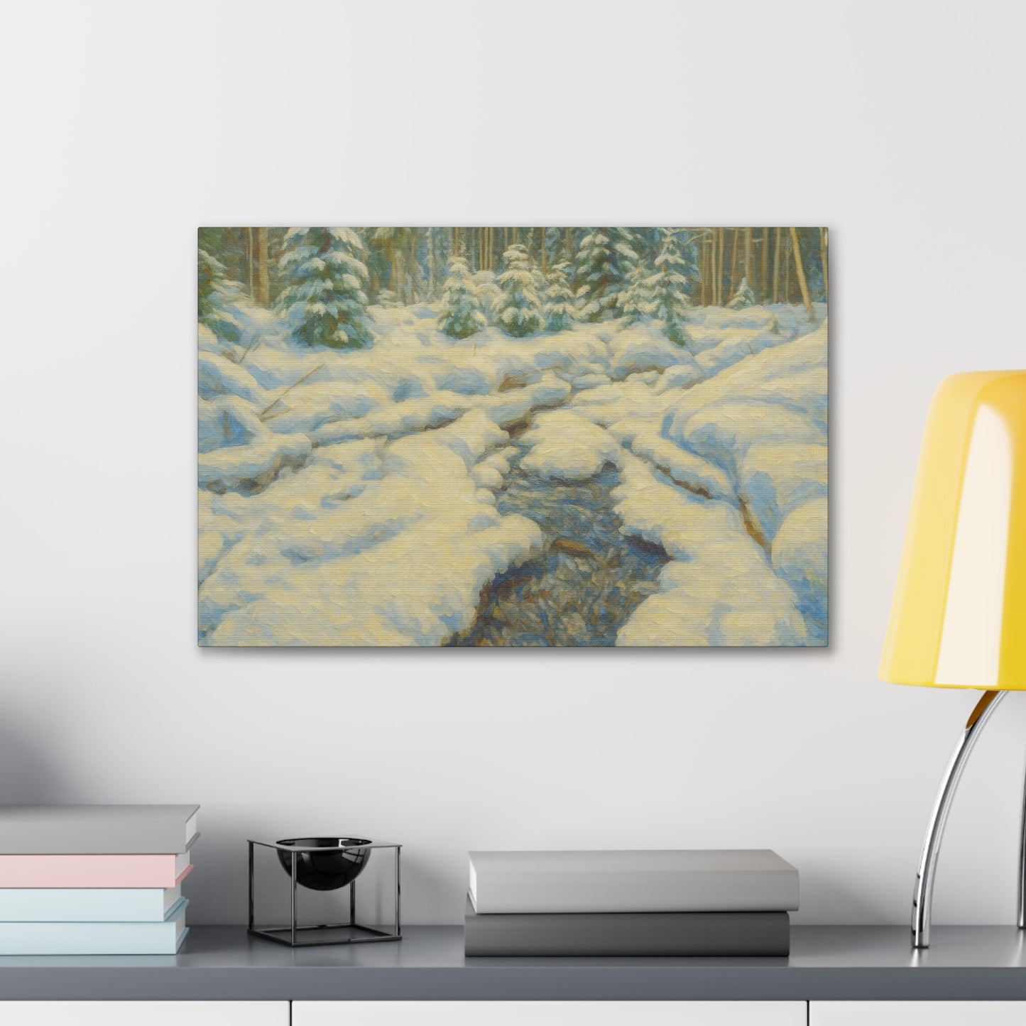 Winter Landscape Canvas Art, Nature Decor, Gallery Wall Art, Cozy Home Accent, Winter Wonderland Painting