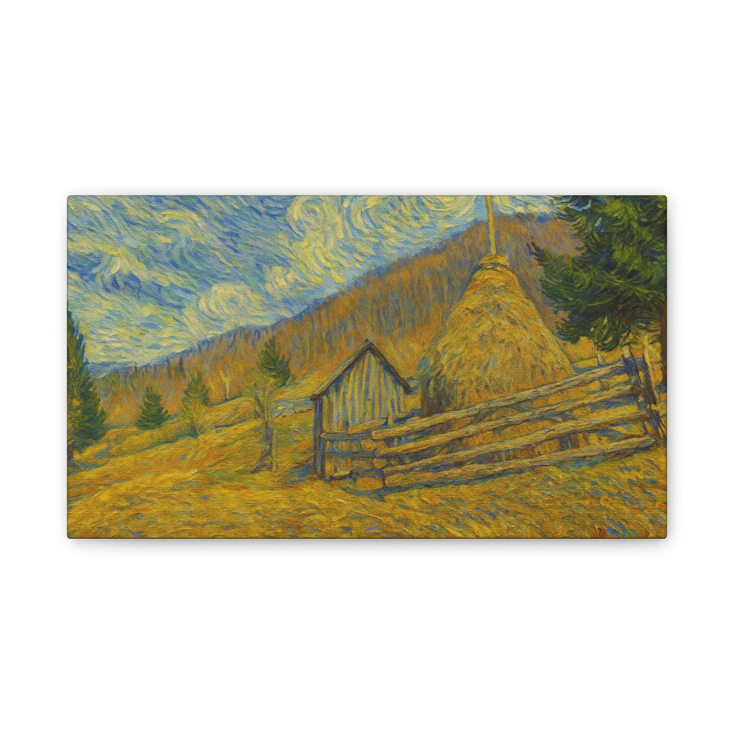 Vincent Van Gogh Inspired Canvas Print, Rustic Home Decor, Wall Art, Gift for Art Lovers, Country Landscape, Unique Art Piece