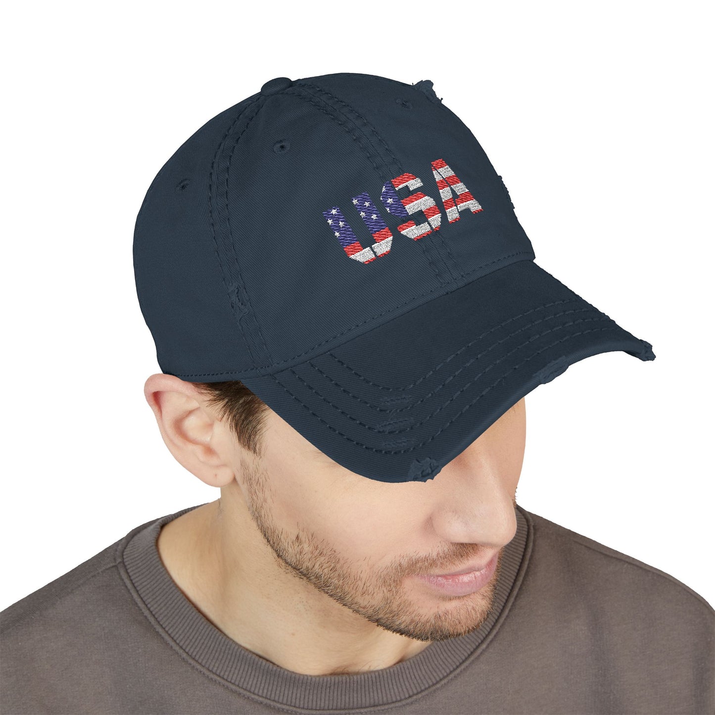 Dad Hat - Distressed USA Patriotic Baseball Cap