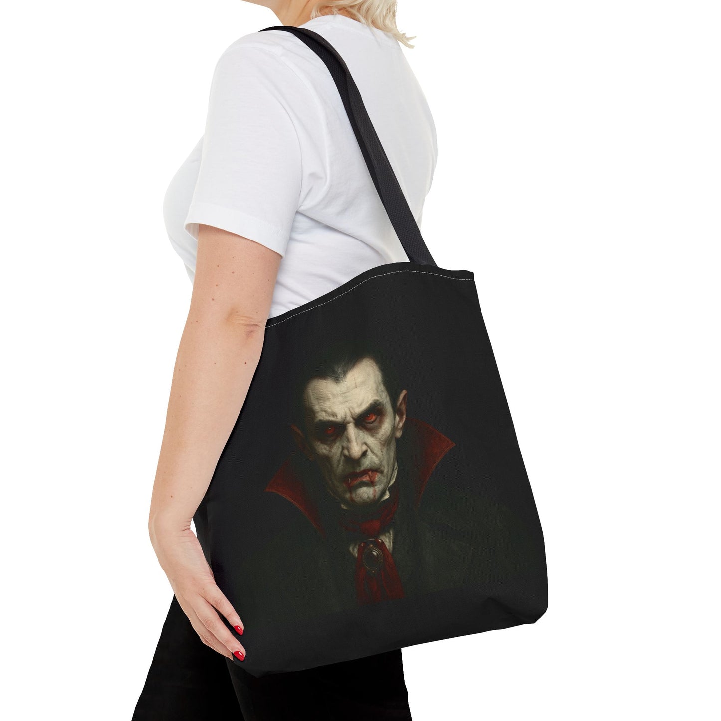Vampire Haunted Tote Bag, Spooky Shopping Bag, Halloween Accessory, Gothic Style Handbag, Perfect for Halloween Parties, Unisex Tote