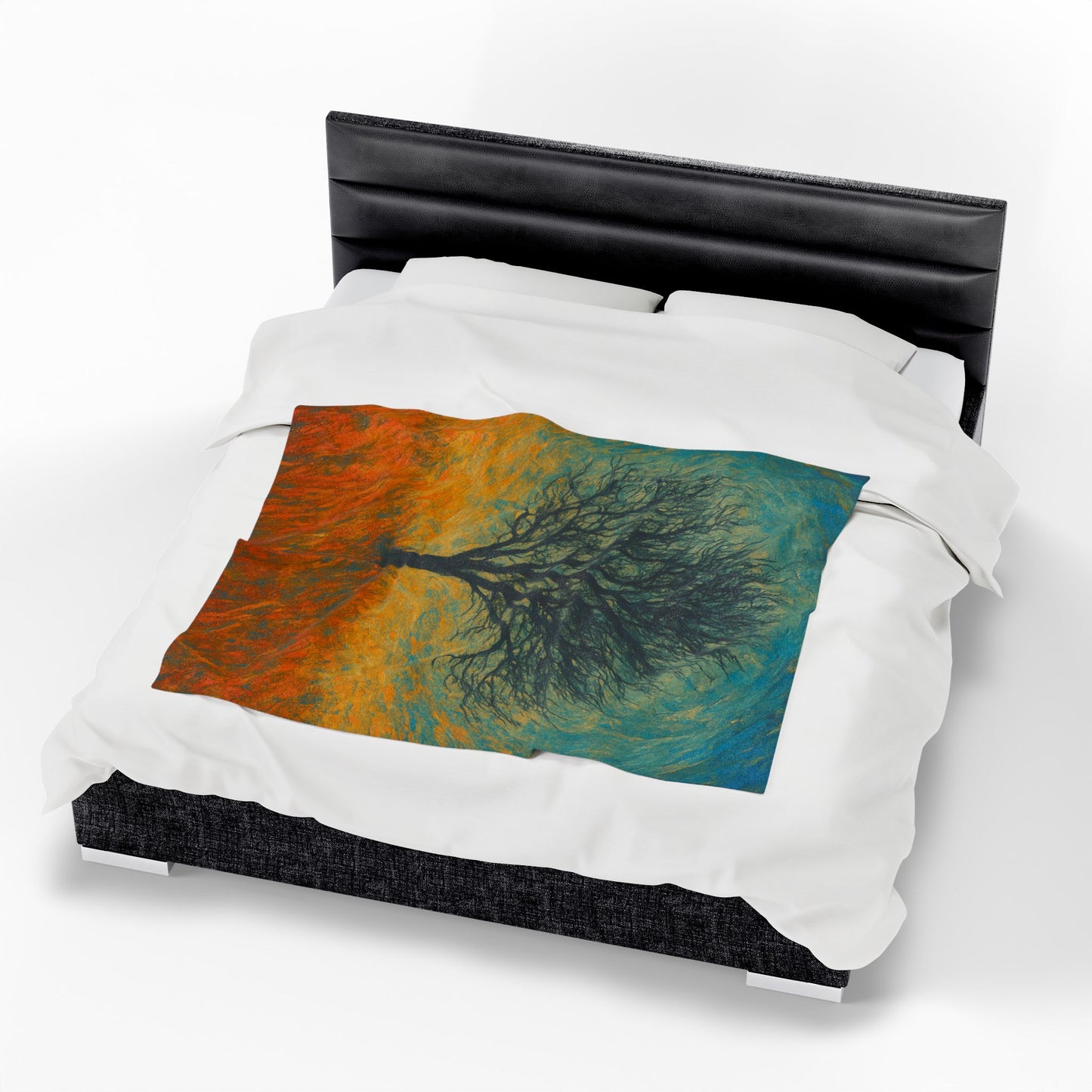 Cozy Velveteen Plush Blanket with Serene Tree Design | Comfortable Home Decor, Gift for Nature Lovers, Cozy Nights, Warmth&Style