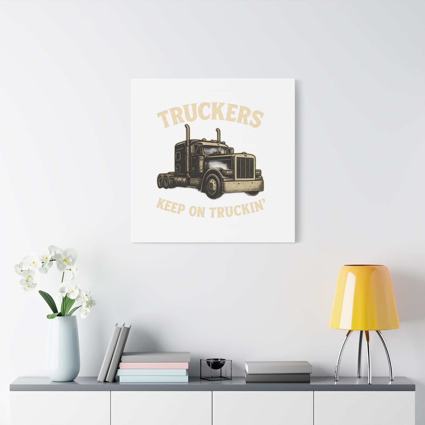 Truckers Canvas Wall Art, Keep on Truckin' Decor, Gift for Drivers, Trucking Artwork, Transportation Gift