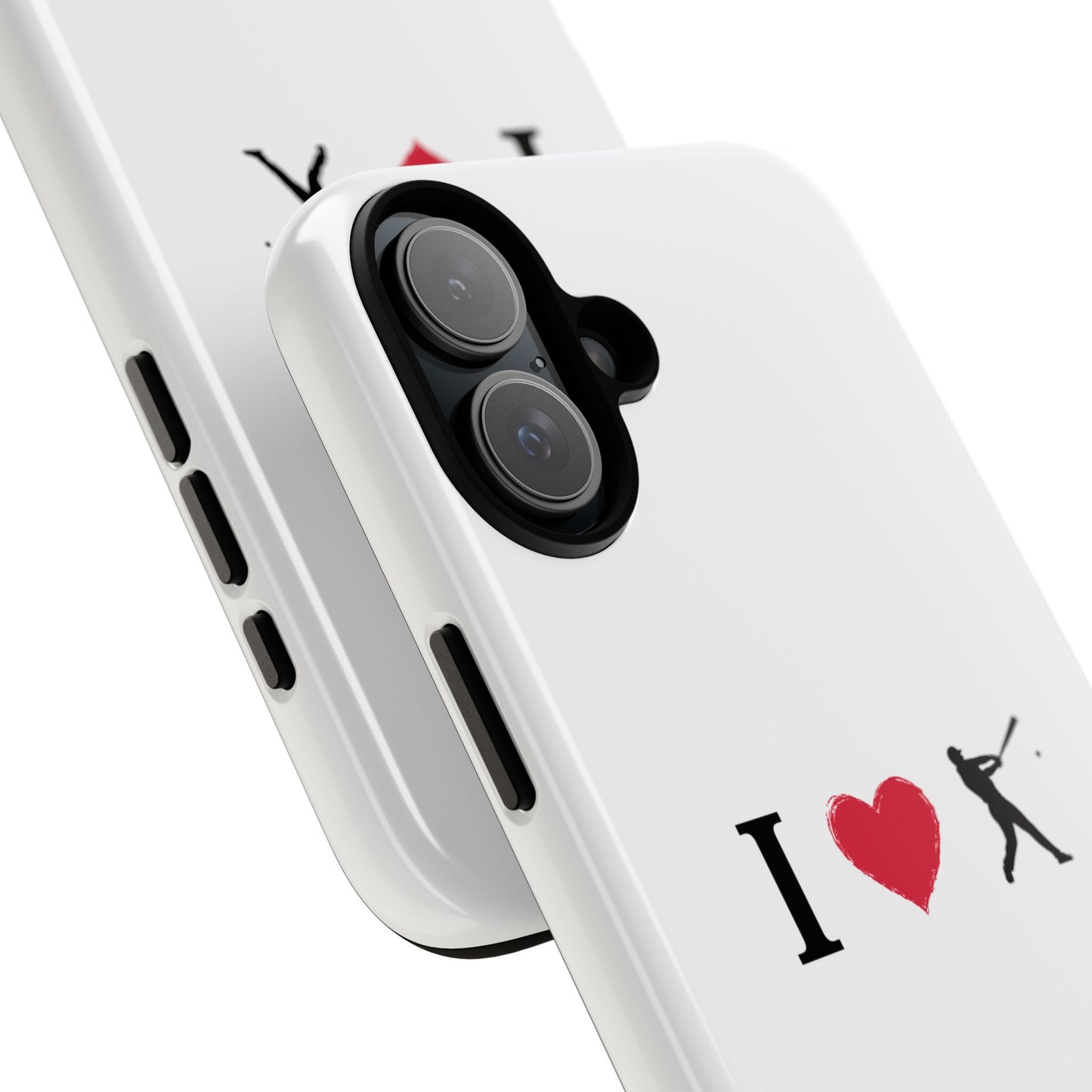 Baseball Love Phone Case, Tough Cases for Sports Lovers, i Heart Baseball Protection, Gift for Players, Cute Sports Case