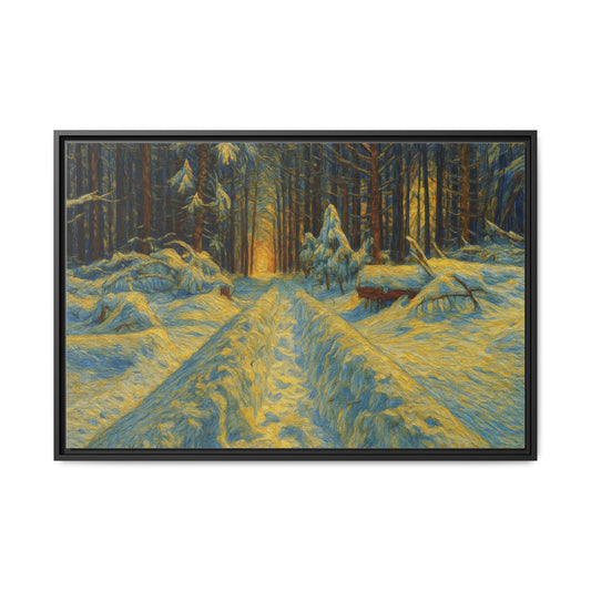 Canvas Art, Winter Landscape Wall Decor, Nature Lovers Gift, Seasonal Decor, Holiday Wall Art, Cozy Home Decoration, Framed Matte Canvas