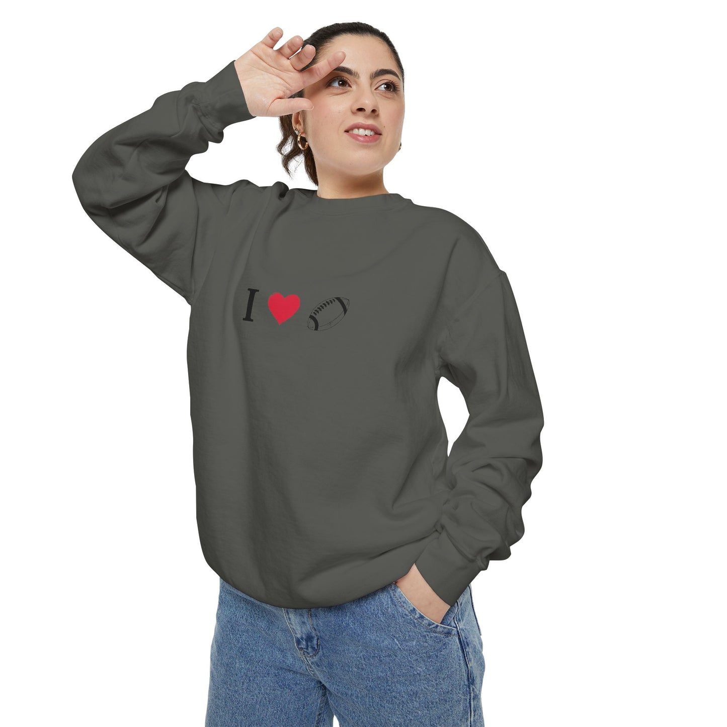 Unisex Sweatshirt, I love Football, Cozy, Perfect for Everyday Wear, Gift Idea for Friends, Couples, and Special Occasions