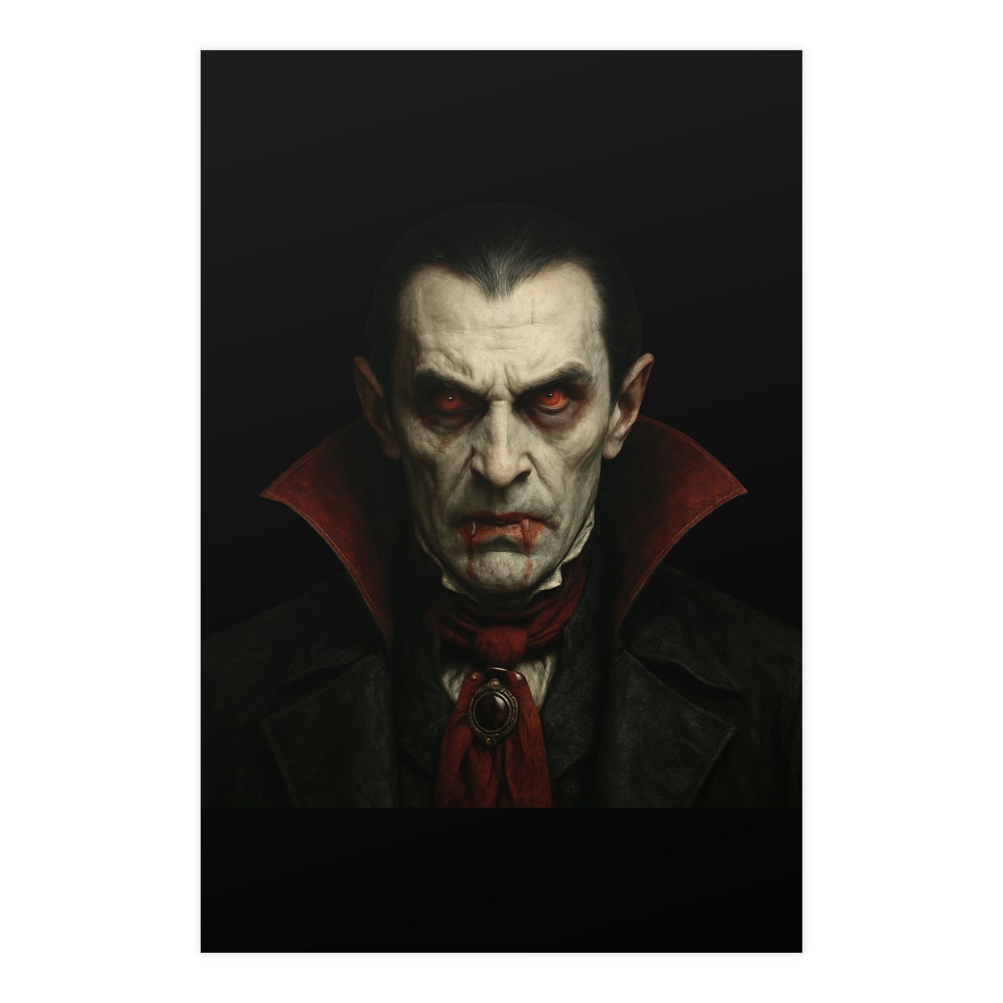 Gothic Vampire Art Poster, Spooky Wall Decor, Horror Room Accent, Perfect for Halloween, Gothic Decor, Home Office Artwork