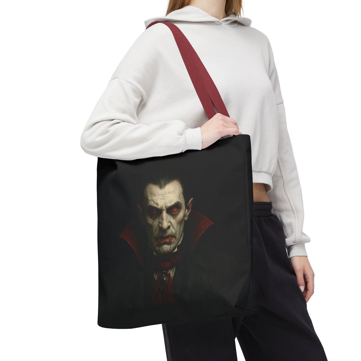 Vampire Haunted Tote Bag, Spooky Shopping Bag, Halloween Accessory, Gothic Style Handbag, Perfect for Halloween Parties, Unisex Tote