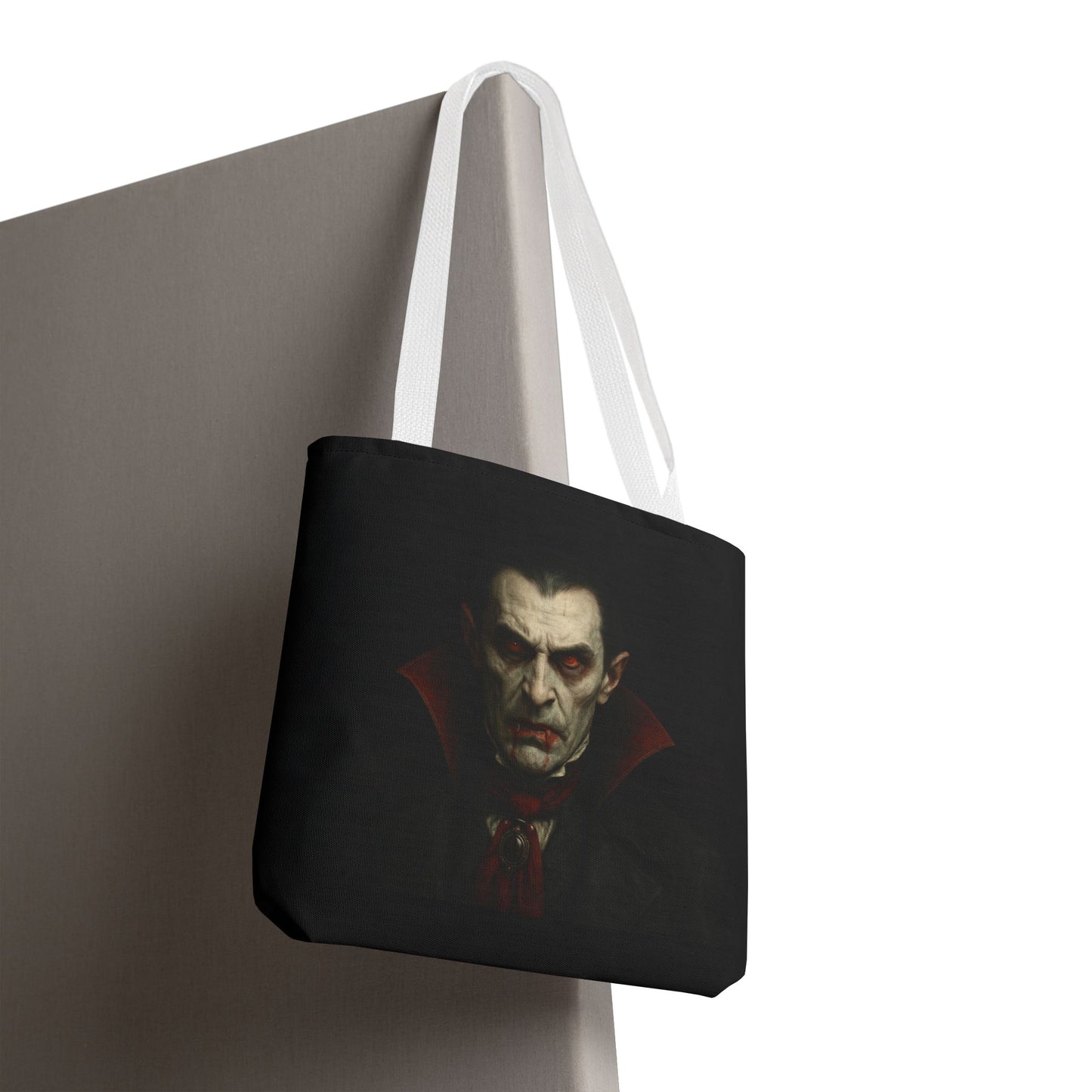 Vampire Haunted Tote Bag, Spooky Shopping Bag, Halloween Accessory, Gothic Style Handbag, Perfect for Halloween Parties, Unisex Tote