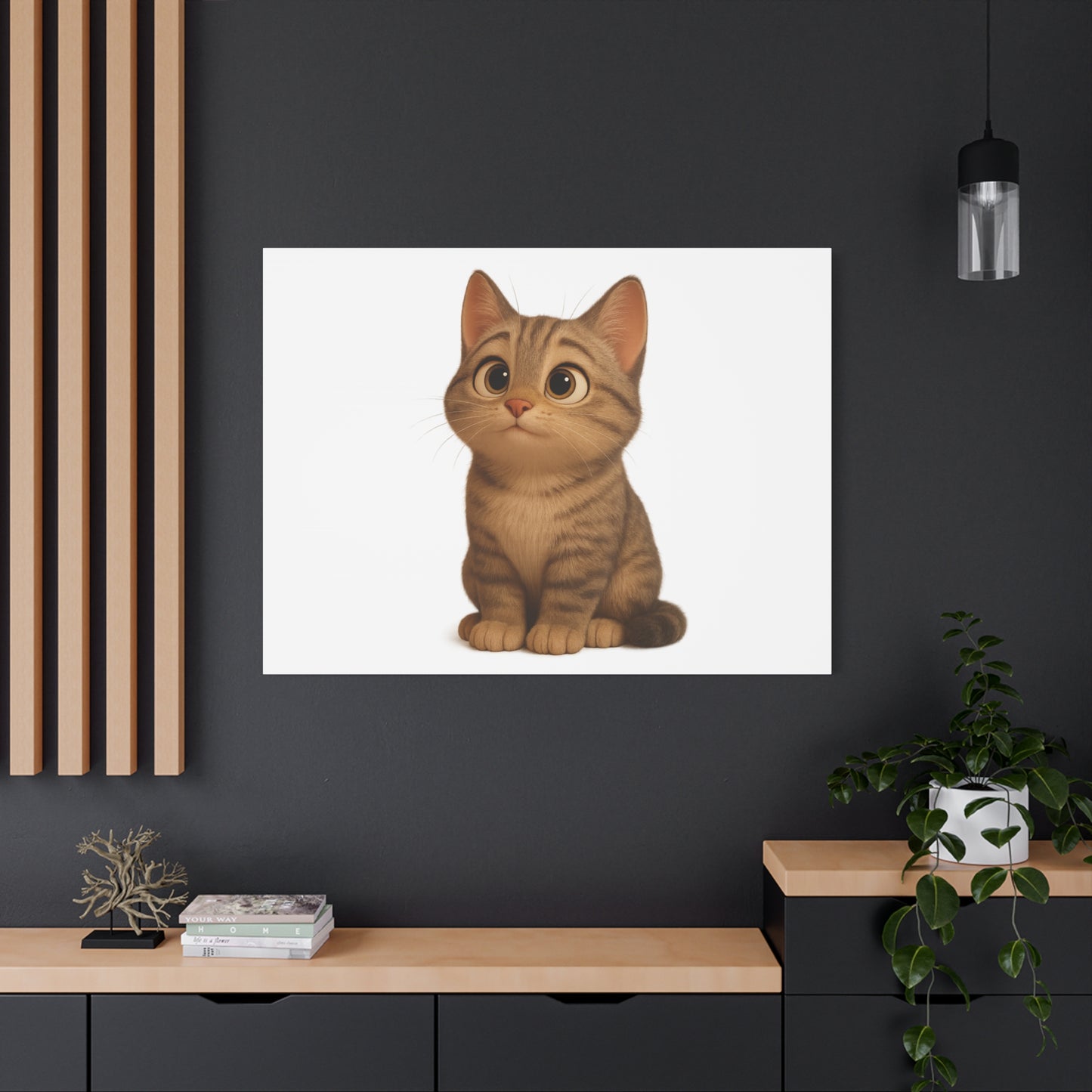 Adorable Cat Canvas Art, Cute Cat Wall Decor, Pet Lover Gift, Nursery Wall Art, Animal Print, Modern Home Decor