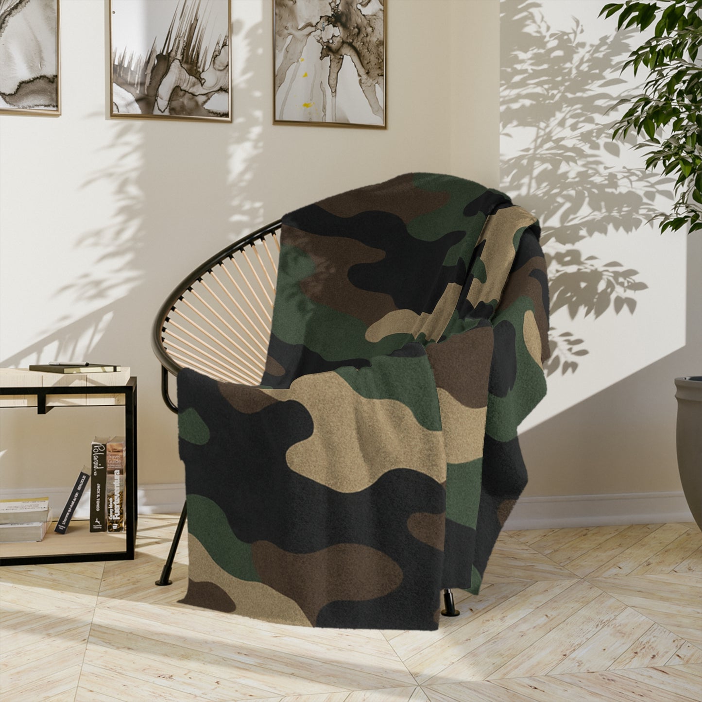 Cozy Camo Velveteen Microfiber Blanket - Soft, Warm, Perfect for Camping, Outdoors, Military Theme, Home Decor, Gift Idea