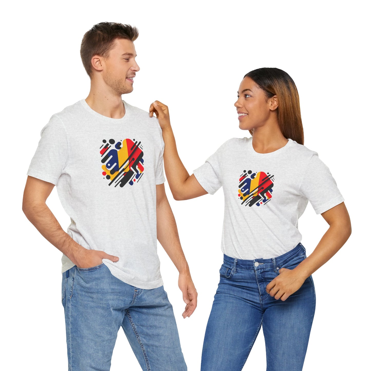 Artistic Heart Unisex Jersey Tee - Vibrant Graphic Tee, Casual Wear, Gift for Art Lovers, Birthday Surprise, Everyday Comfort