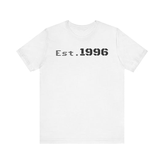 Unisex Jersey Tee - 'Est. 1996' Graphic Shirt, Birthday Gift, Casual Wear, Vintage Style, Retro Fashion, Gift for Him/Her