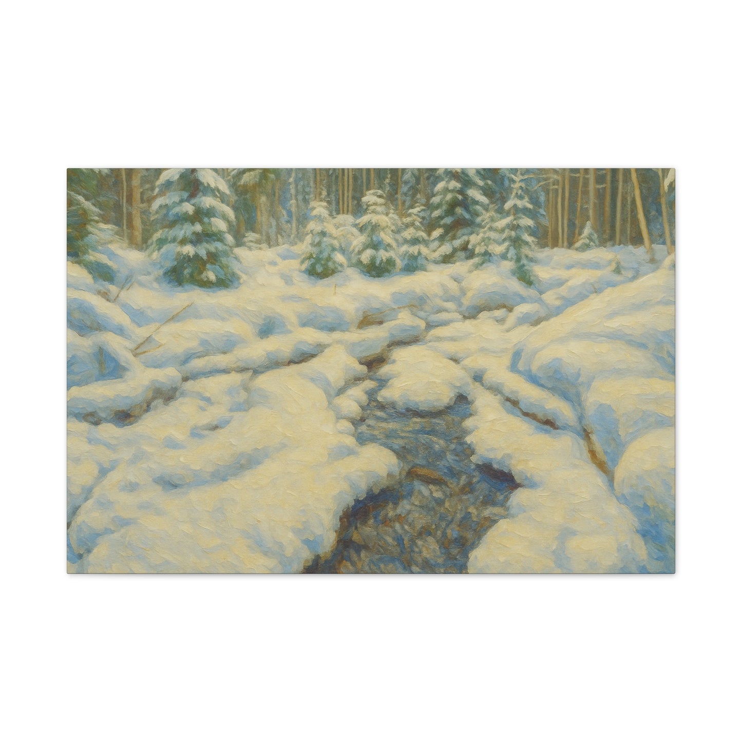 Winter Landscape Canvas Art, Nature Decor, Gallery Wall Art, Cozy Home Accent, Winter Wonderland Painting