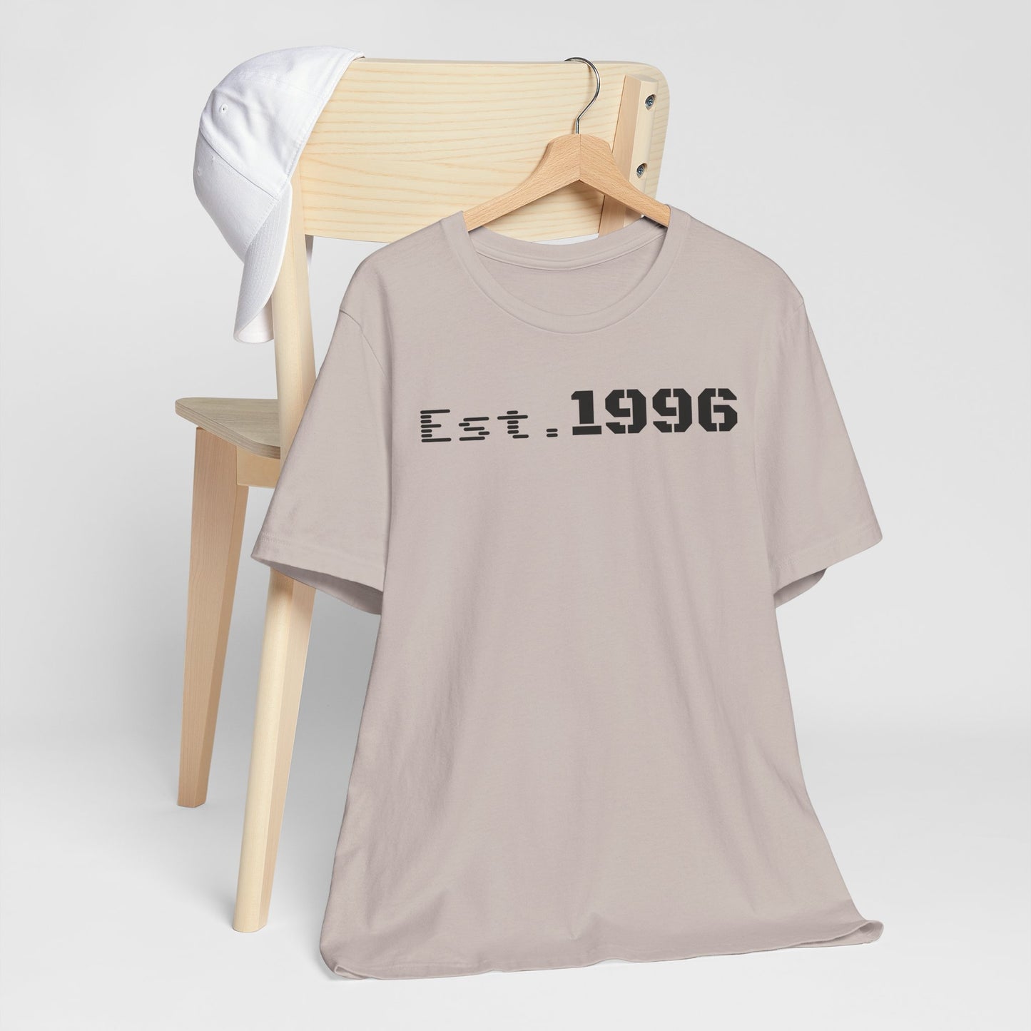 Unisex Jersey Tee - 'Est. 1996' Graphic Shirt, Birthday Gift, Casual Wear, Vintage Style, Retro Fashion, Gift for Him/Her