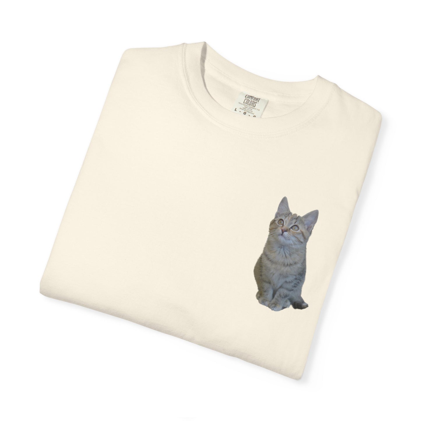 Whimsical Cat Pocket T-Shirt for Cat Lovers