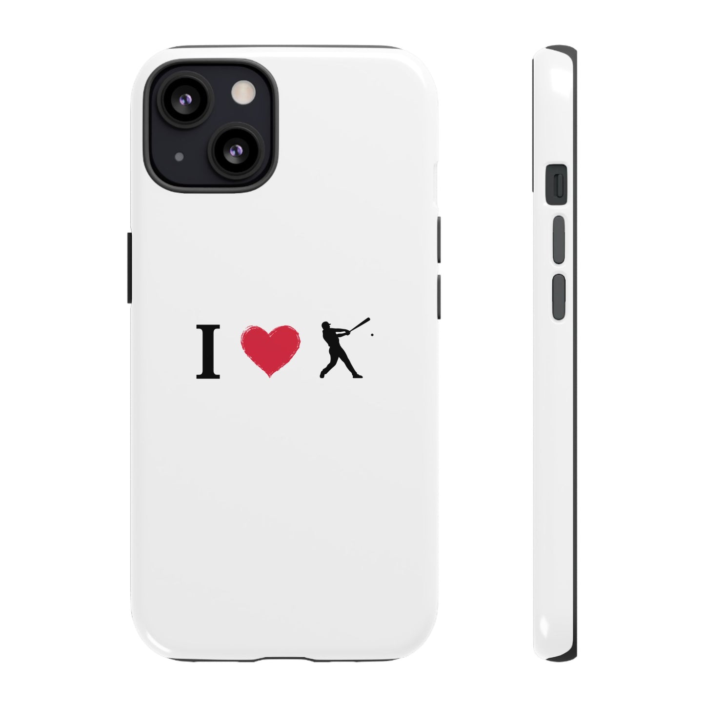 Baseball Love Phone Case, Tough Cases for Sports Lovers, i Heart Baseball Protection, Gift for Players, Cute Sports Case