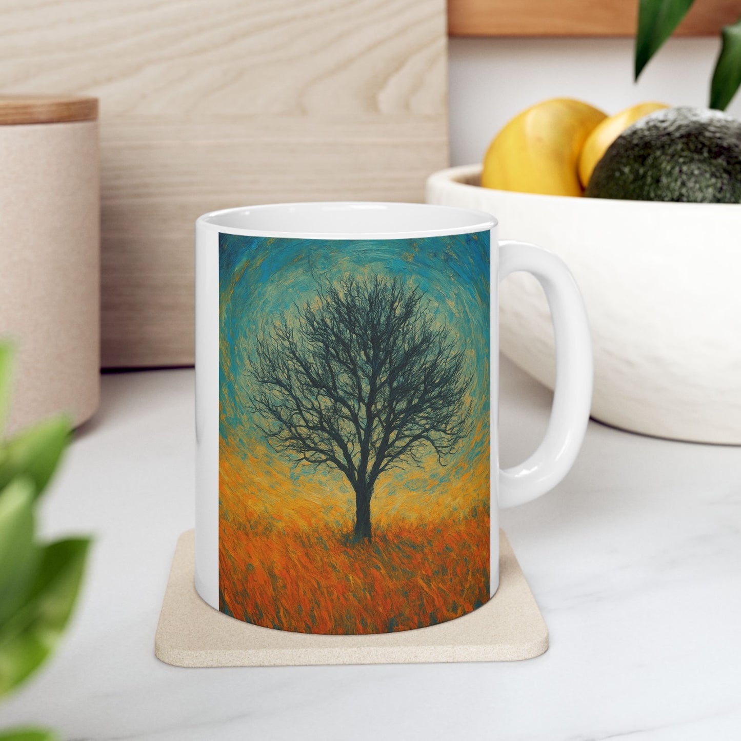 Vibrant Ceramic Mug - Sunset Mountain Design, Coffee Cup, Gift for Nature Lovers, Home Decor, Tea Mug, Unique Art Mug