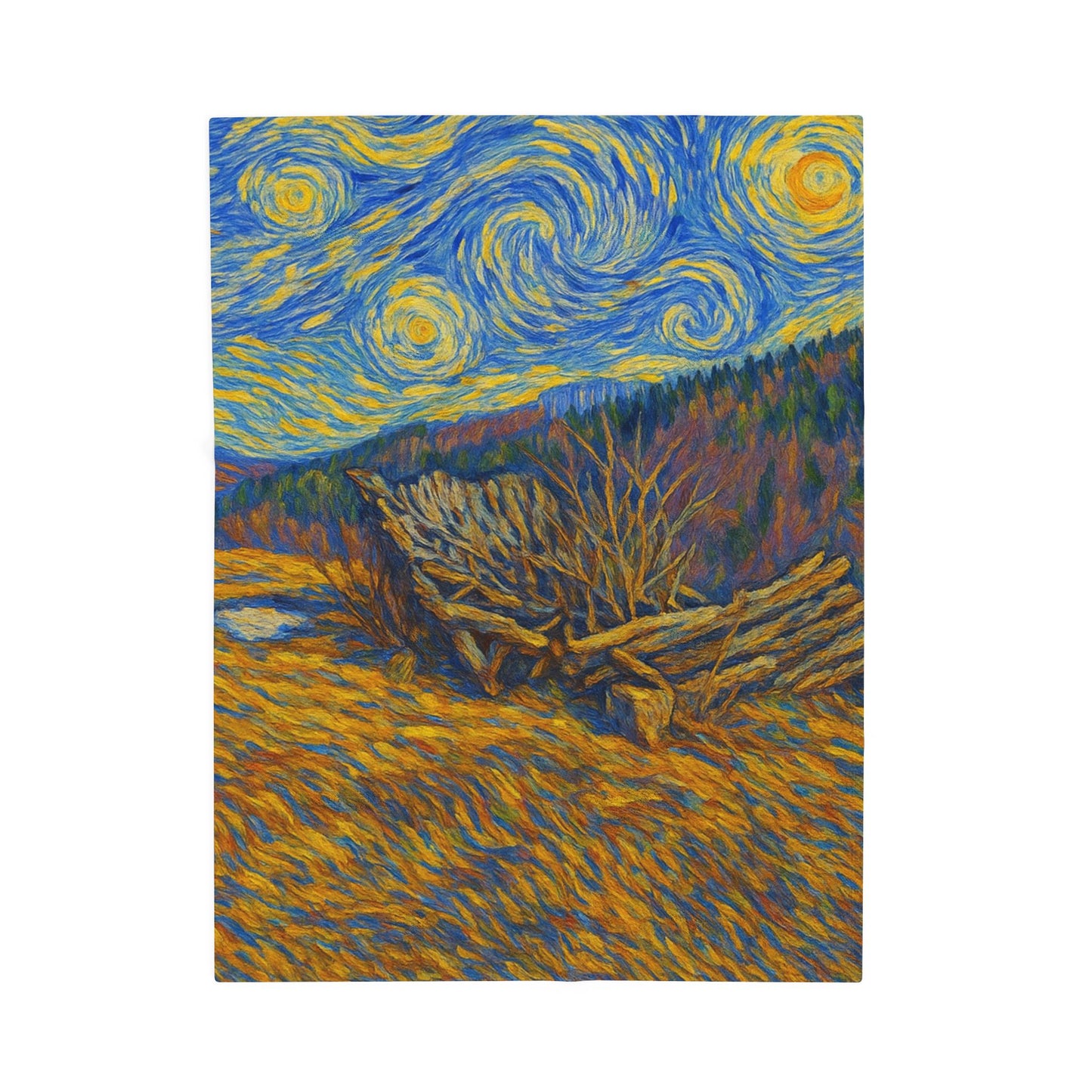 Starry Night Velveteen Plush Blanket, Cozy Throw Blanket for Home Decor, Gift for Art Lovers, Perfect for Christmas or Home Warmth