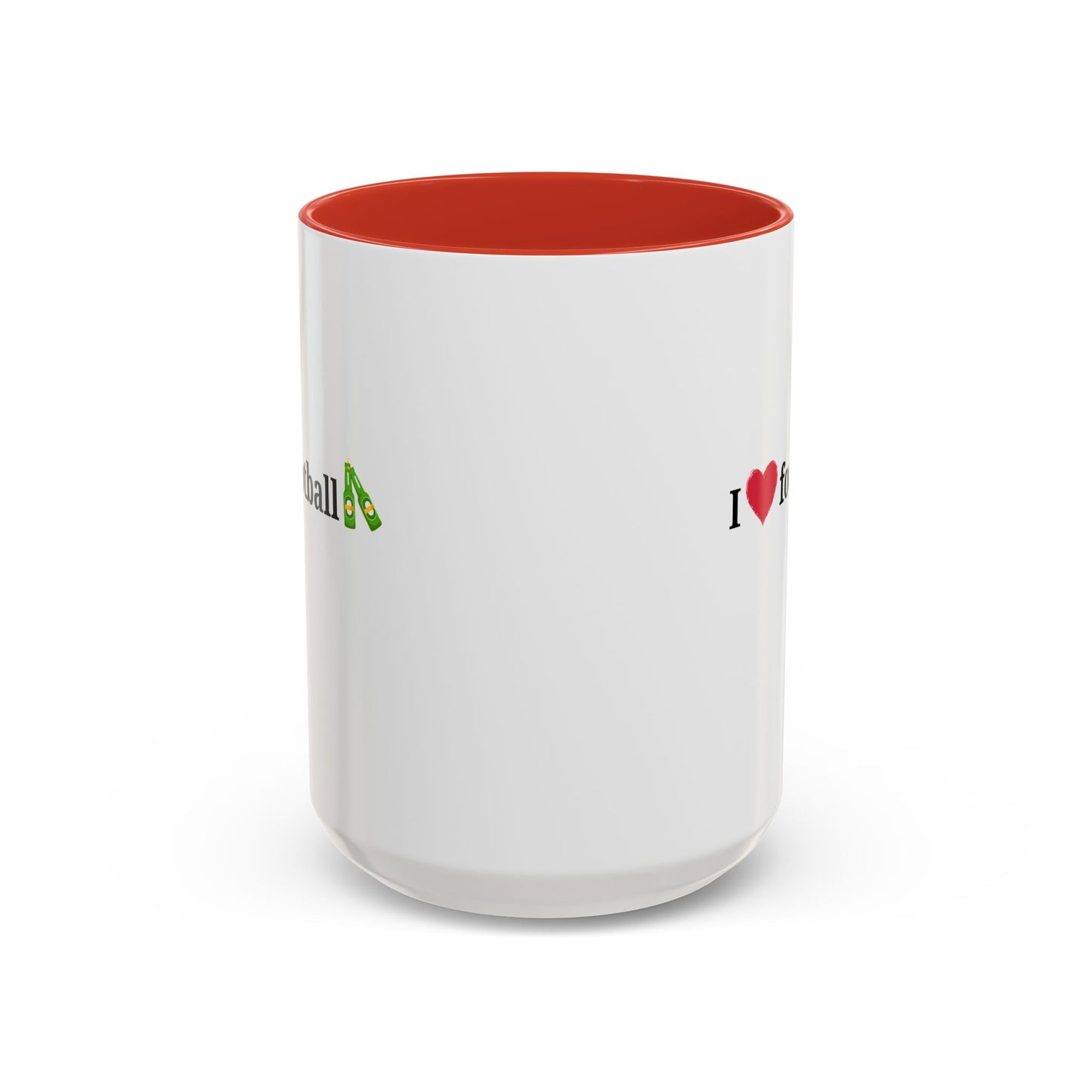 I Love Football Accent Coffee Mug, Perfect Gift for Sports Lovers, Football Enthusiasts, Unique Mug for Game Days, Home or Office Decor