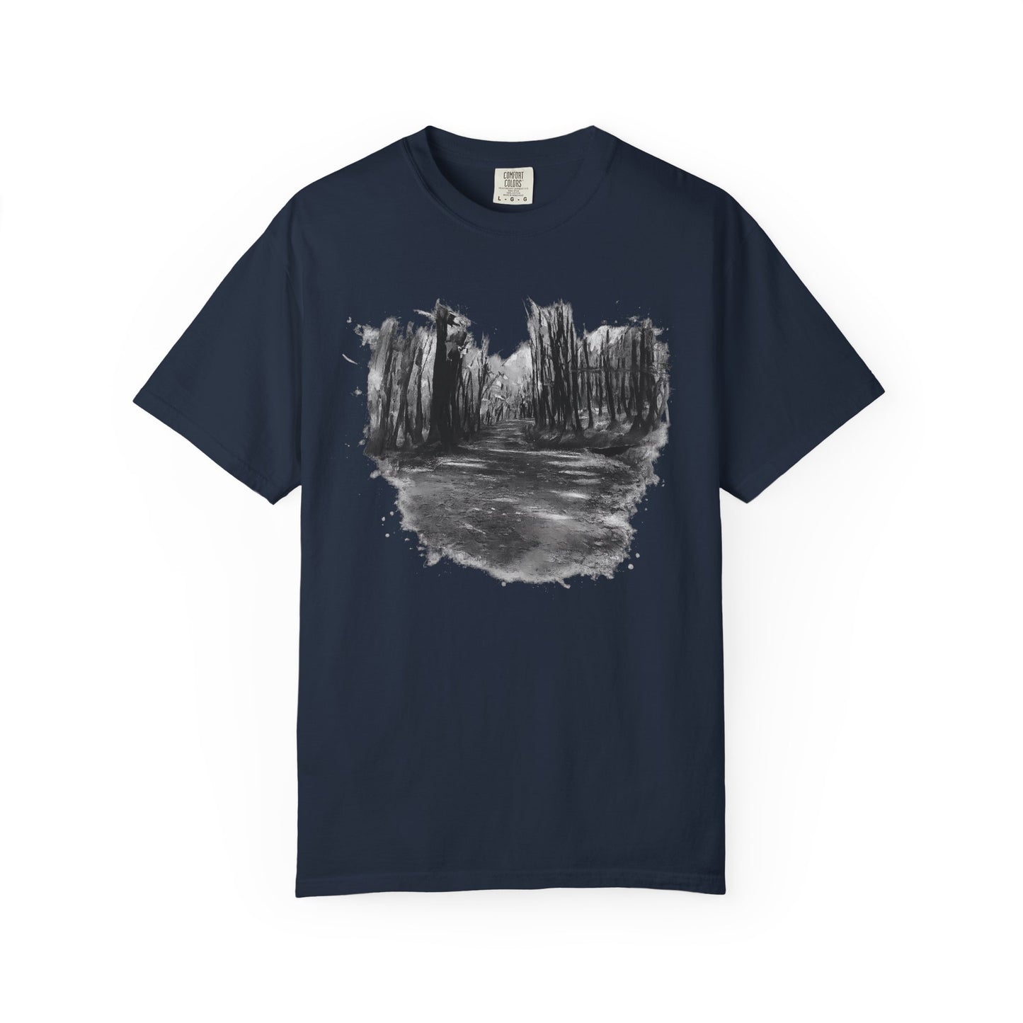 Artistic Forest Scene T-shirt | Nature Lover Gift, Outdoor Adventure Tee, Eco-Friendly Fashion, Vintage Inspired Clothing, Unisex Gift