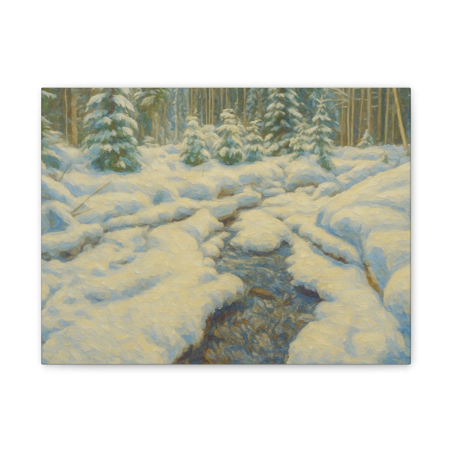 Winter Landscape Canvas Art, Nature Decor, Gallery Wall Art, Cozy Home Accent, Winter Wonderland Painting