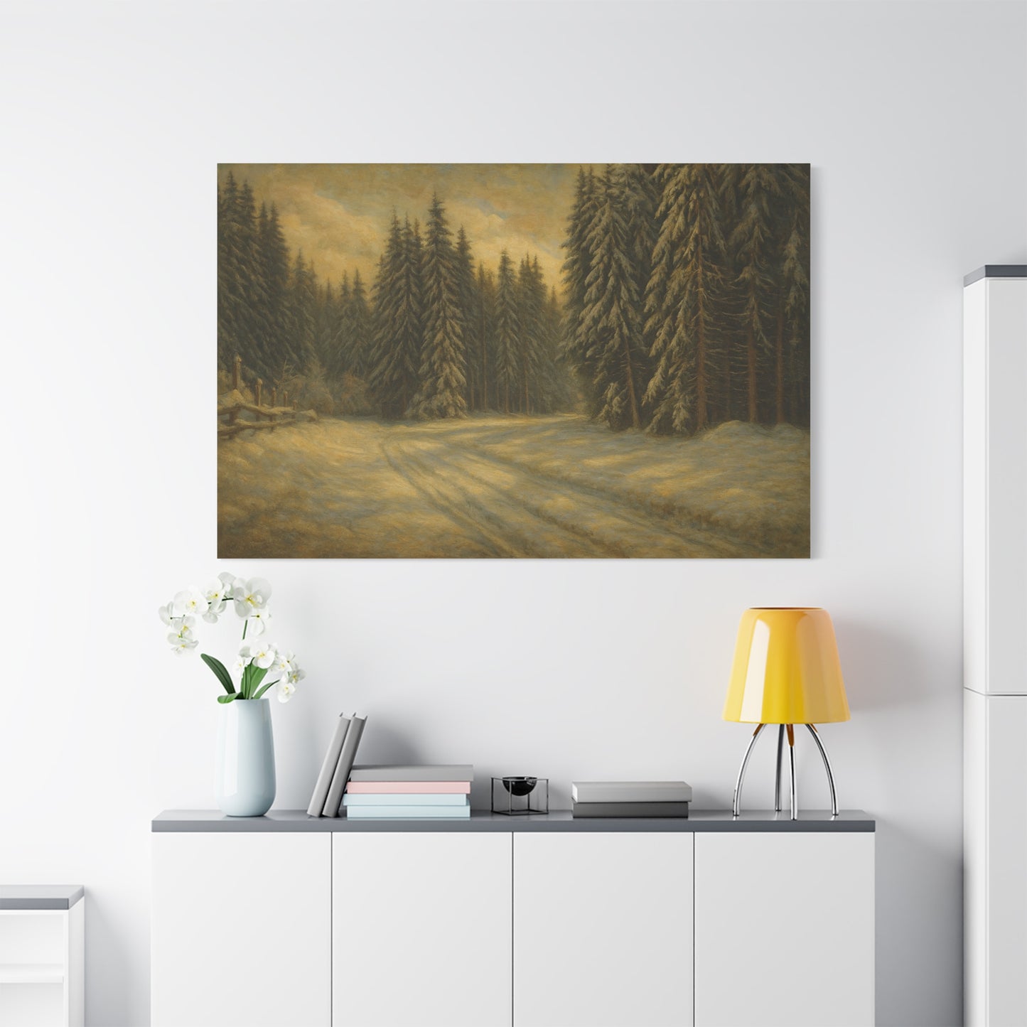 Scenic Forest Canvas Art, Nature Decor for Home, Cozy Wall Art, Perfect Gift for Nature Lovers, Rustic Cabin Decor, Winter Landscape Print