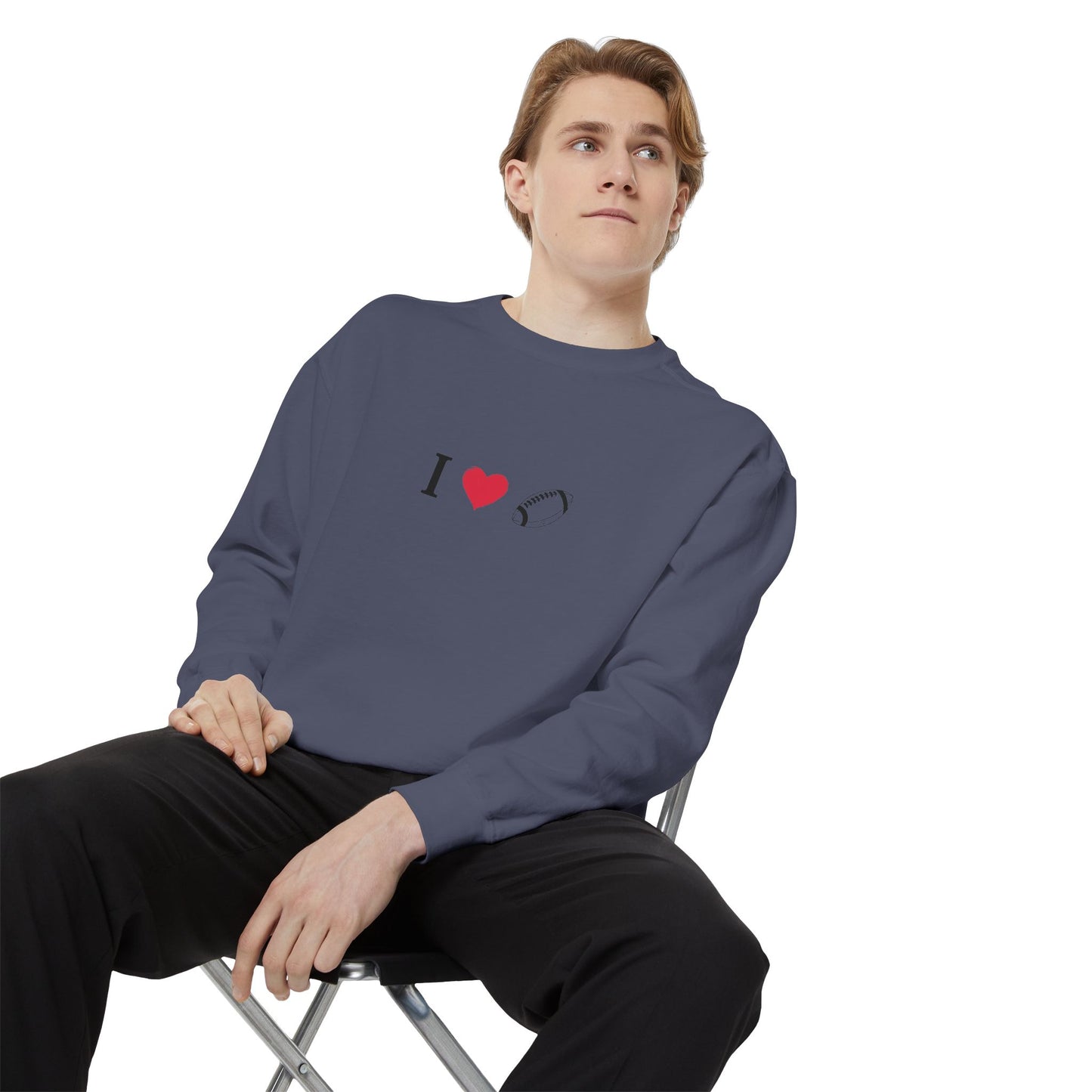 Unisex Sweatshirt, I love Football, Cozy, Perfect for Everyday Wear, Gift Idea for Friends, Couples, and Special Occasions