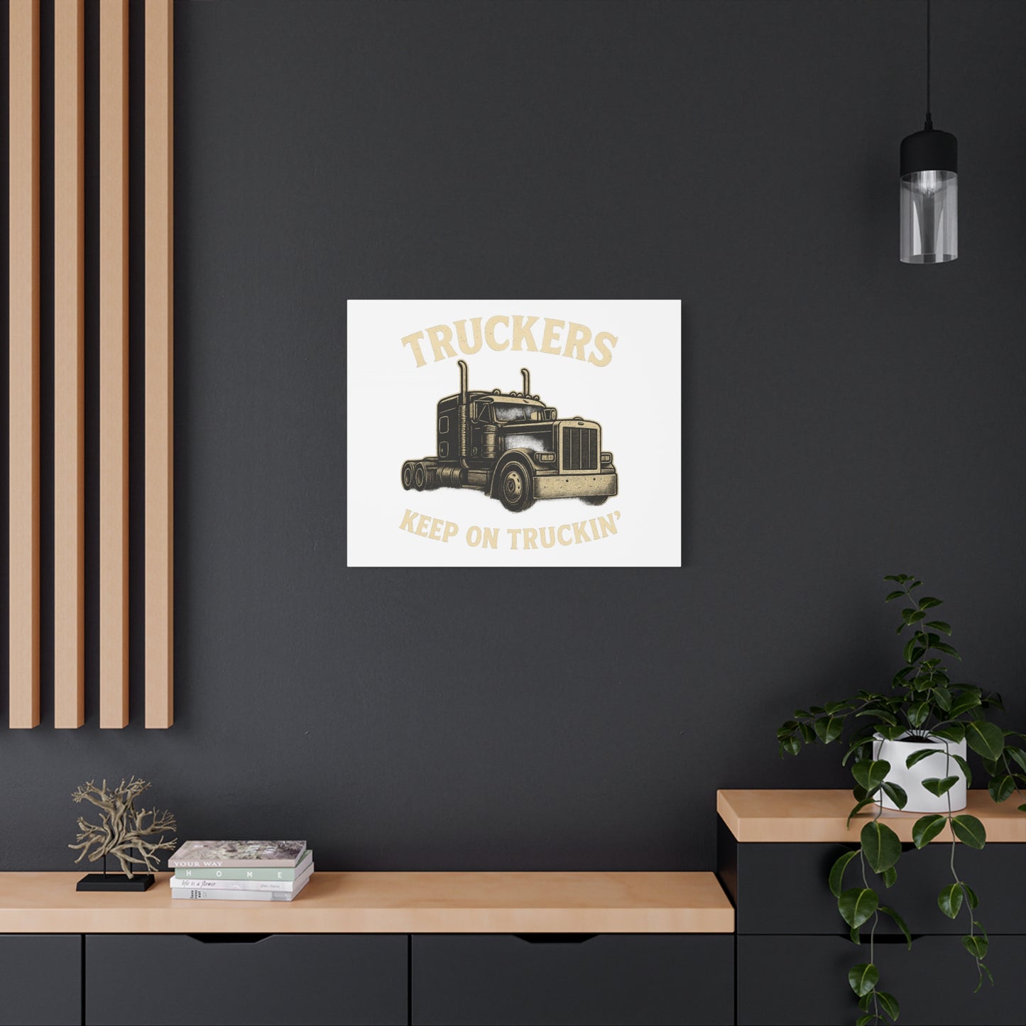 Truckers Canvas Wall Art, Keep on Truckin' Decor, Gift for Drivers, Trucking Artwork, Transportation Gift