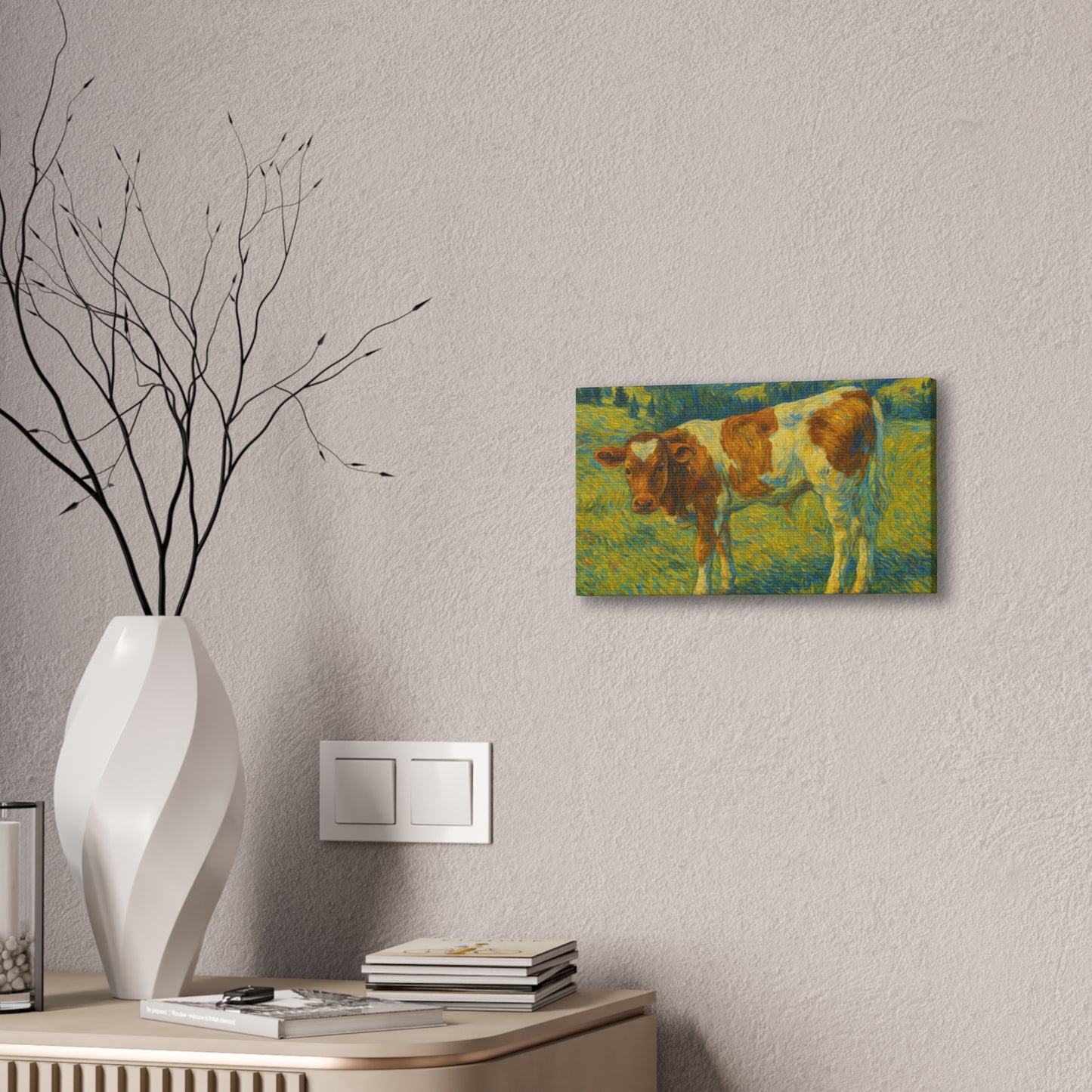 Cow Art Canvas Print, Rustic Farmhouse Decor, Animal Lover Gift, Country Wall Art, Thoughtful Homewarming
