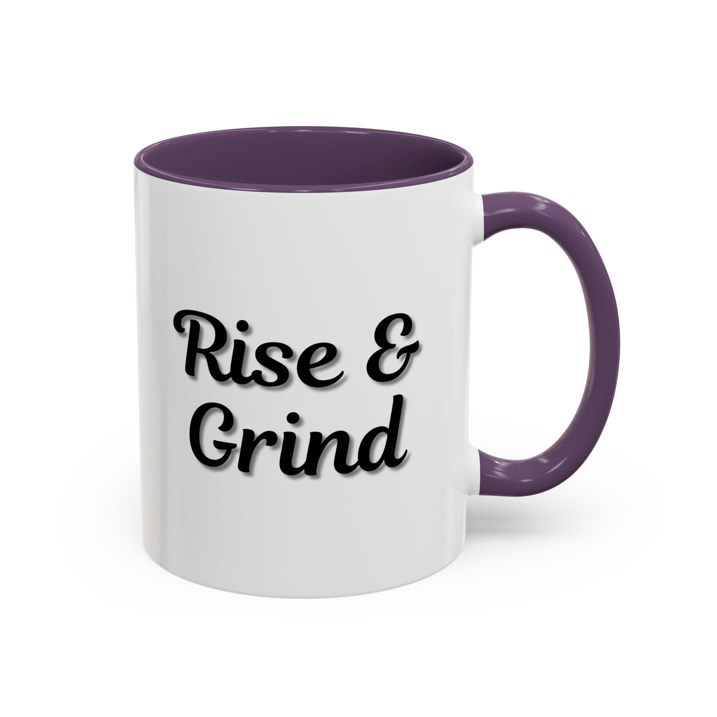 Rise & Grind Coffee Mug – Motivational Black Accent Mug for Daily Inspiration