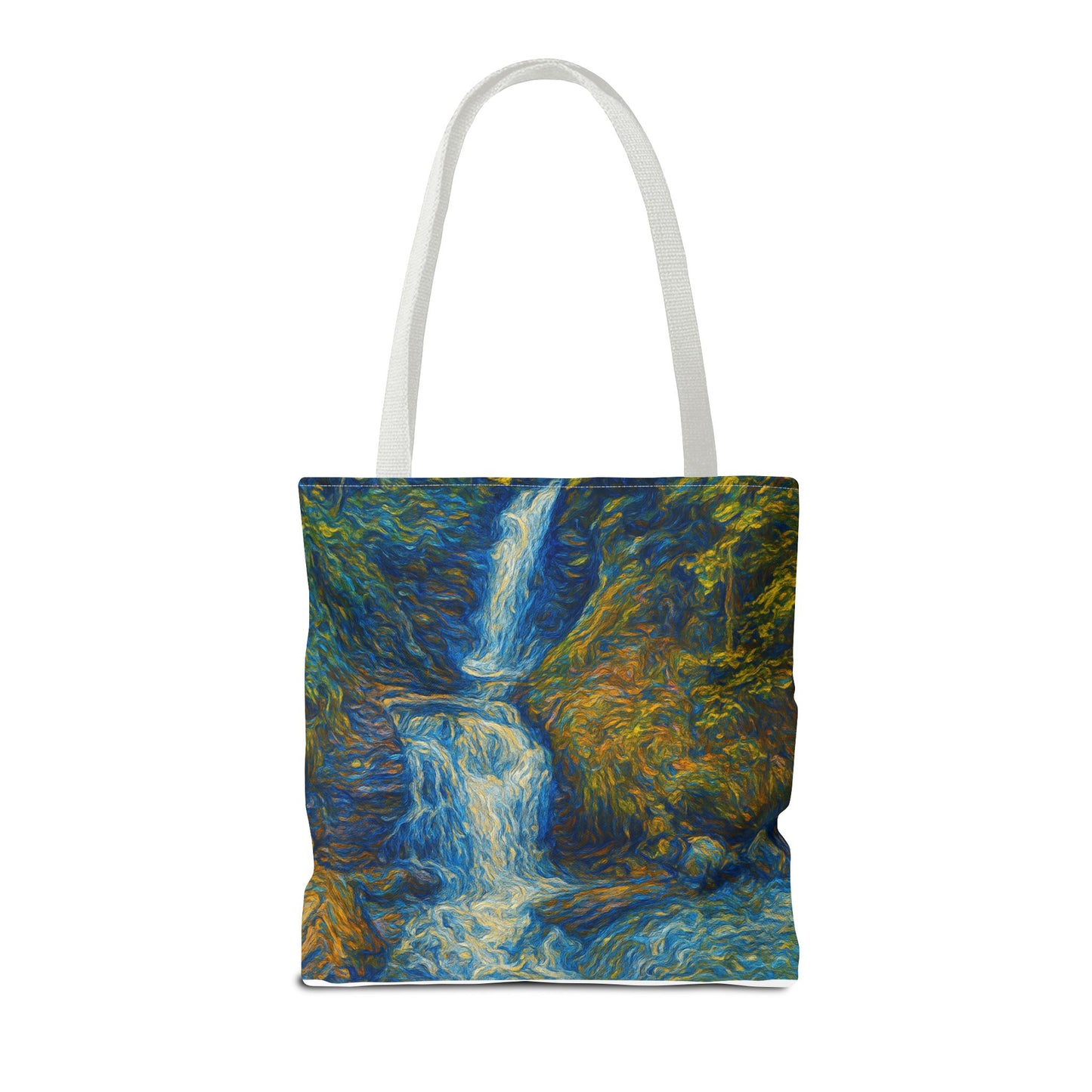 Nature-Inspired Tote Bag, Artistic Eco-Friendly Shopper, Waterfall Design, Reusable Market Bag, Gift for Nature Lovers