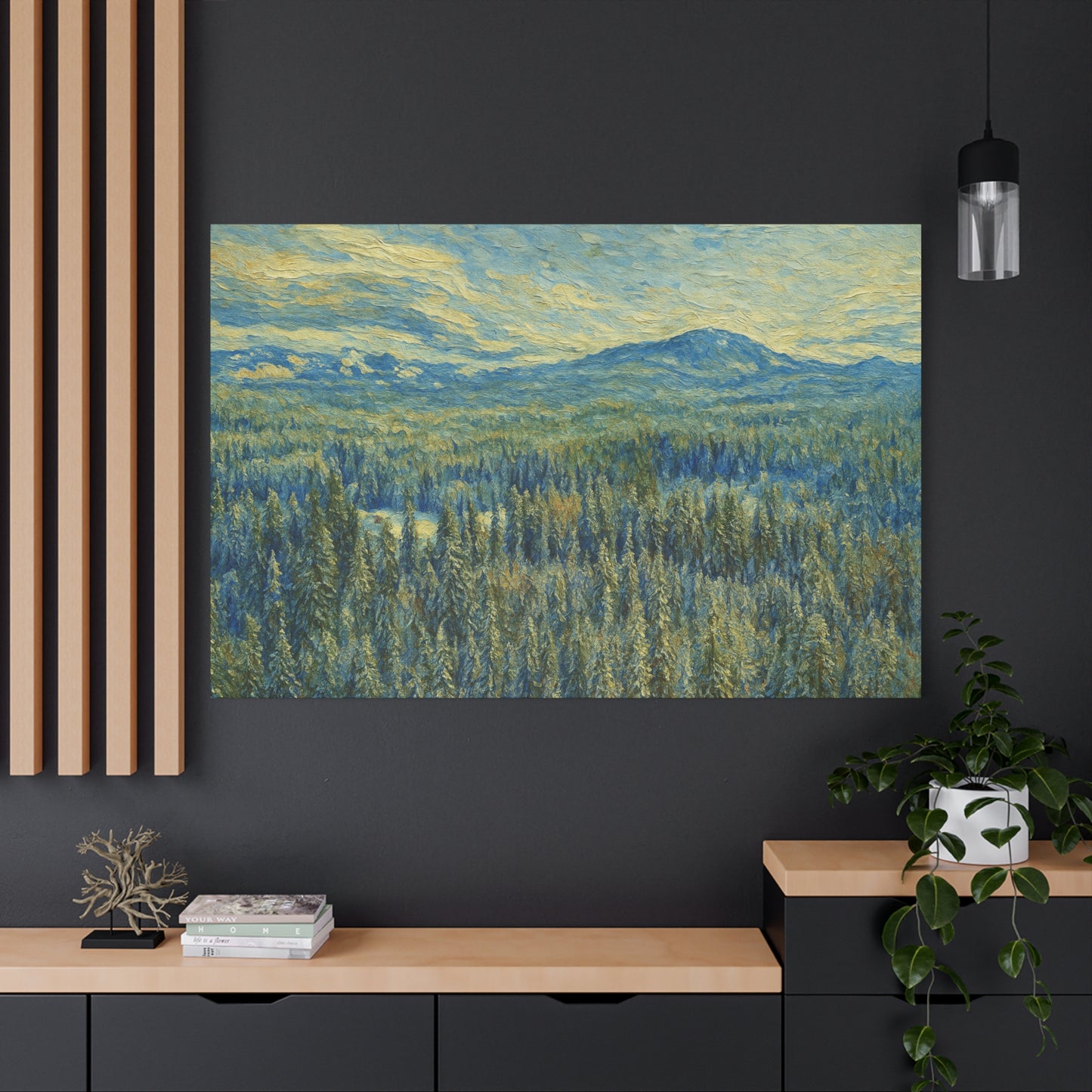 Scenic Landscape Canvas Print, Rustic Home Decor, Wall Art for Nature Lovers, Gift for Art Enthusiasts, Serene Forest Artwork