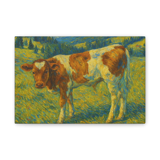 Cow Art Canvas Print, Rustic Farmhouse Decor, Animal Lover Gift, Country Wall Art, Thoughtful Homewarming