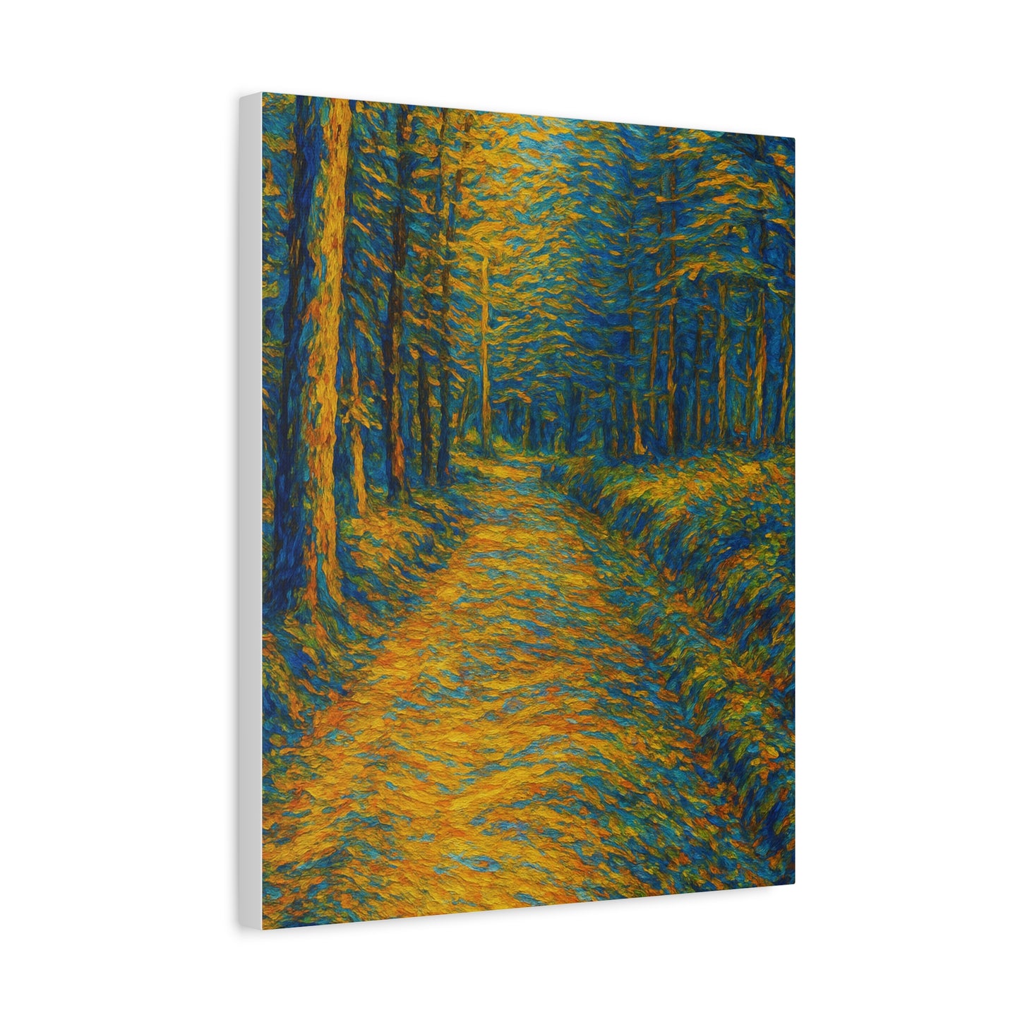 Van Gogh Style Forest Canvas Art | Nature Wall Decor, Home Office Accent, Gift for Nature Lovers, Gallery Wrapped, Living Room Wall Art