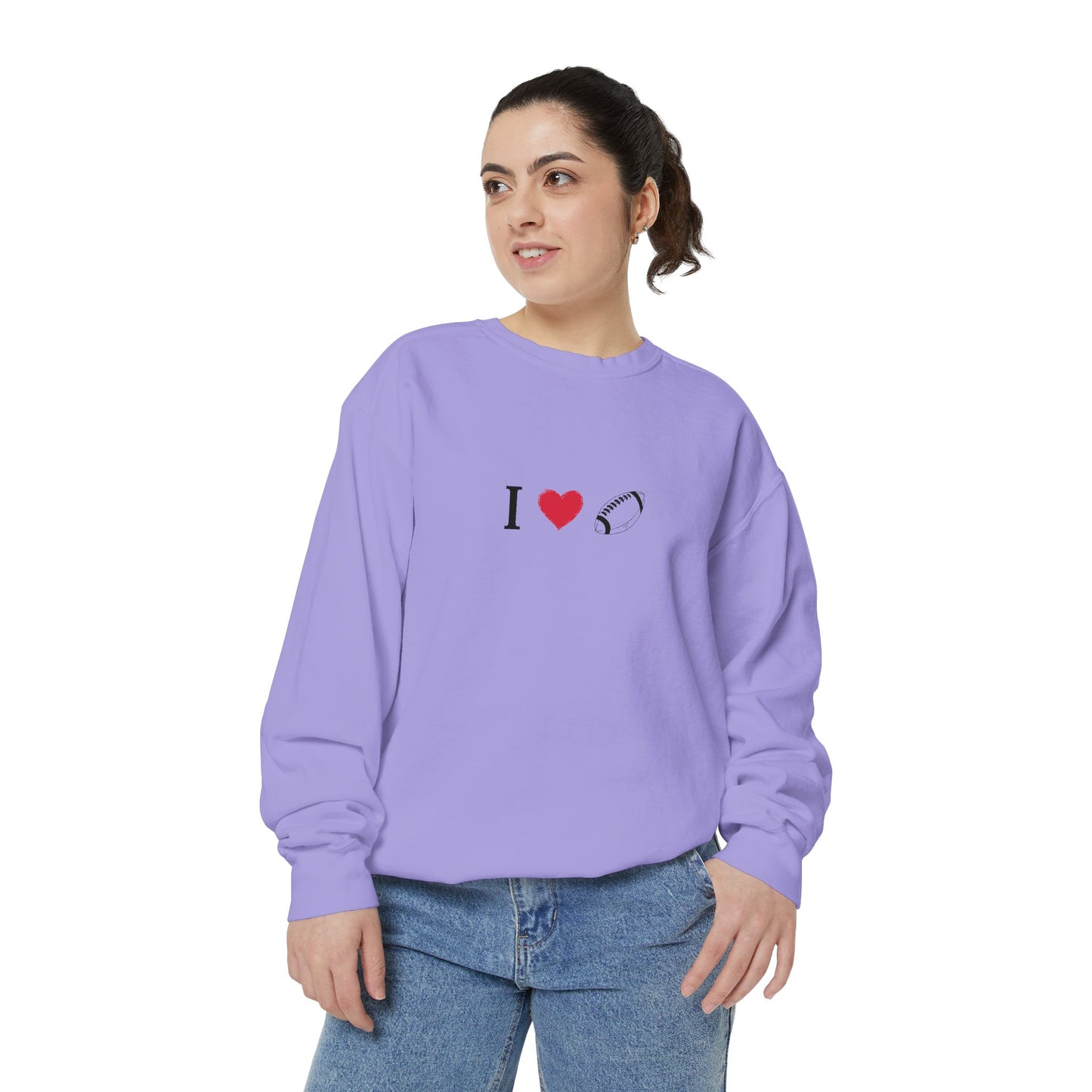 Unisex Sweatshirt, I love Football, Cozy, Perfect for Everyday Wear, Gift Idea for Friends, Couples, and Special Occasions