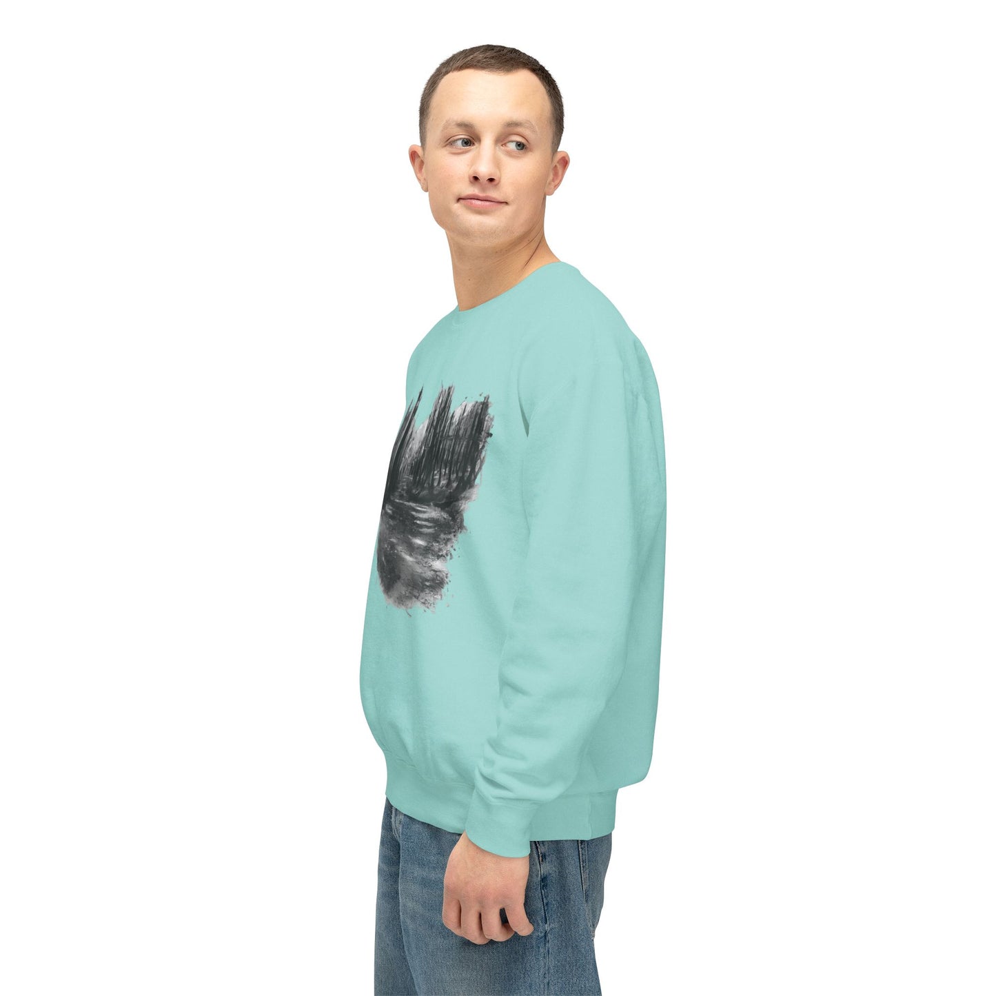 Scenic Minimalist Crewneck Sweatshirt - Cozy Art Tee for Nature Lovers, Gift for Her, Layering Essential, Perfect for Fall, Everyday Wear