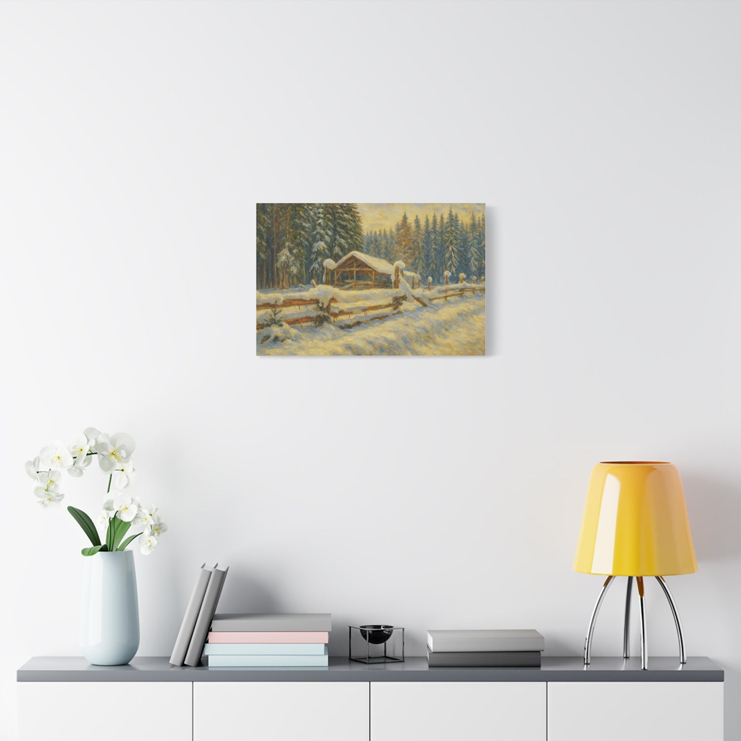 Canvas Wall Art, Winter Landscape Print, Home Decor, Rustic Art, Gift for Nature Lovers, Holiday Decoration