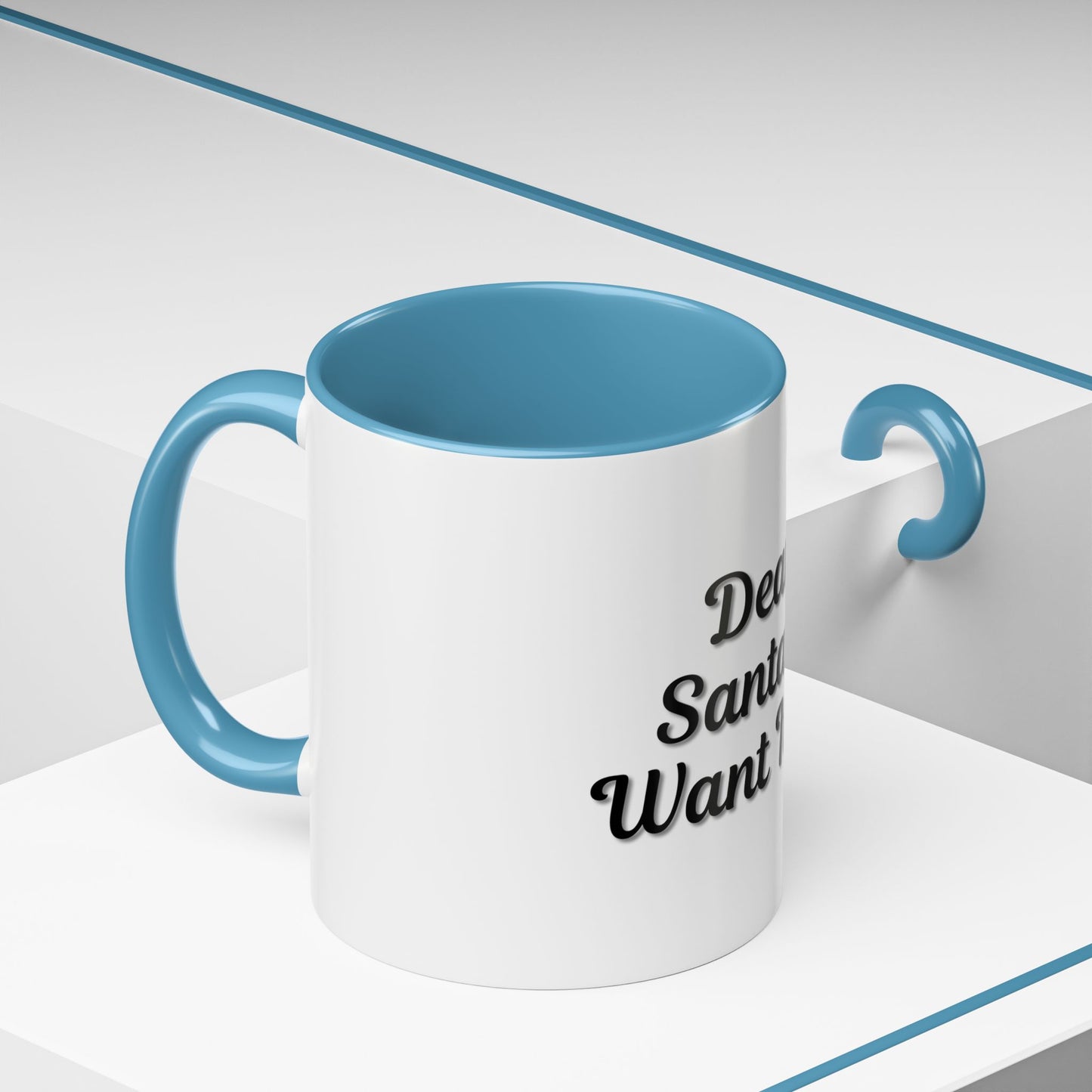 Dear Santa Accent Coffee Mug - Fun Holiday Mug for Christmas Enthusiasts