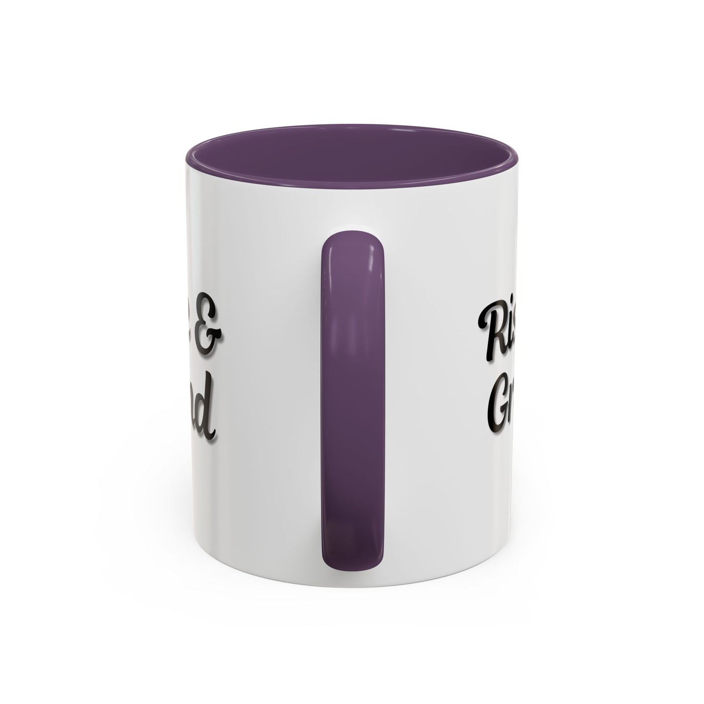 Rise & Grind Coffee Mug – Motivational Black Accent Mug for Daily Inspiration