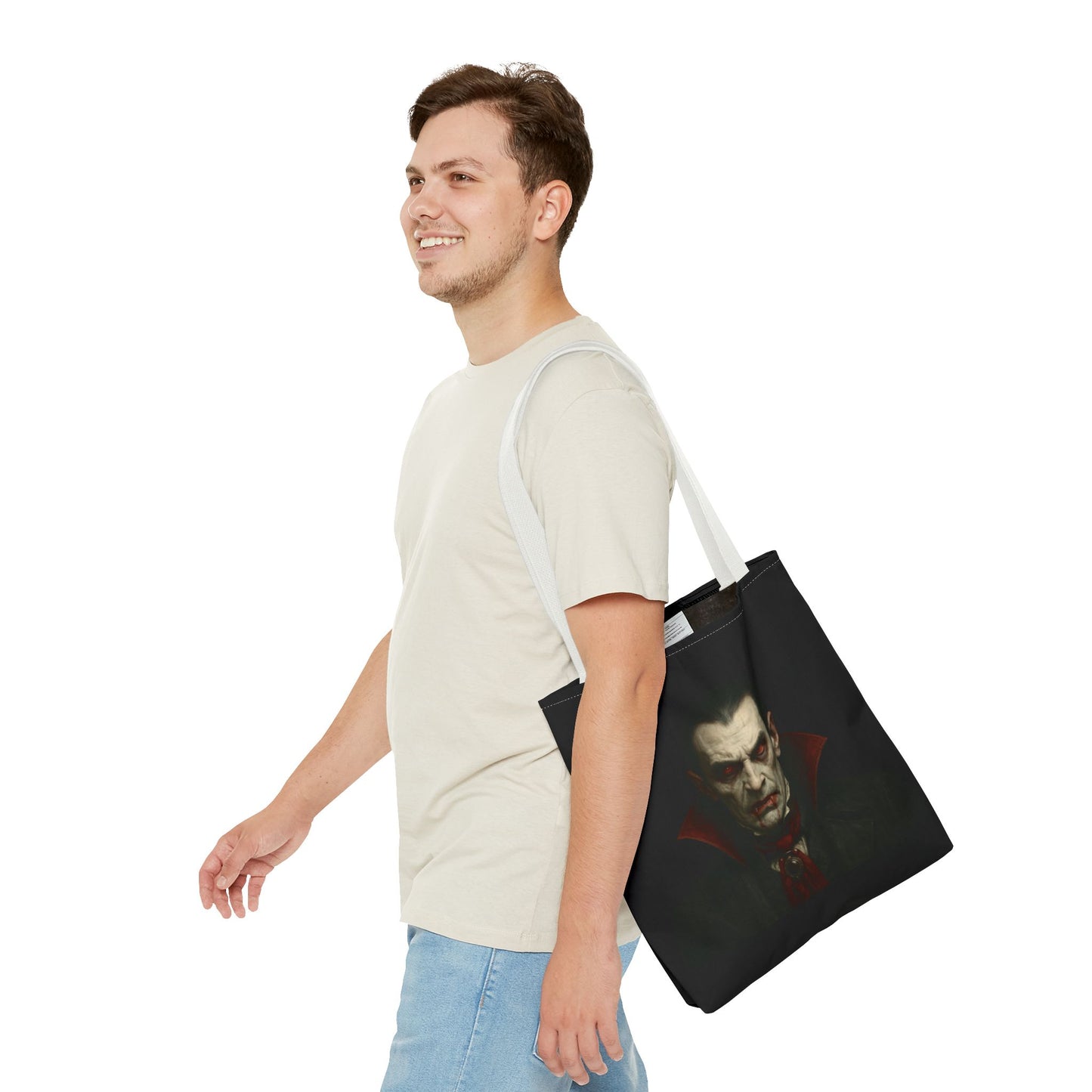 Vampire Haunted Tote Bag, Spooky Shopping Bag, Halloween Accessory, Gothic Style Handbag, Perfect for Halloween Parties, Unisex Tote