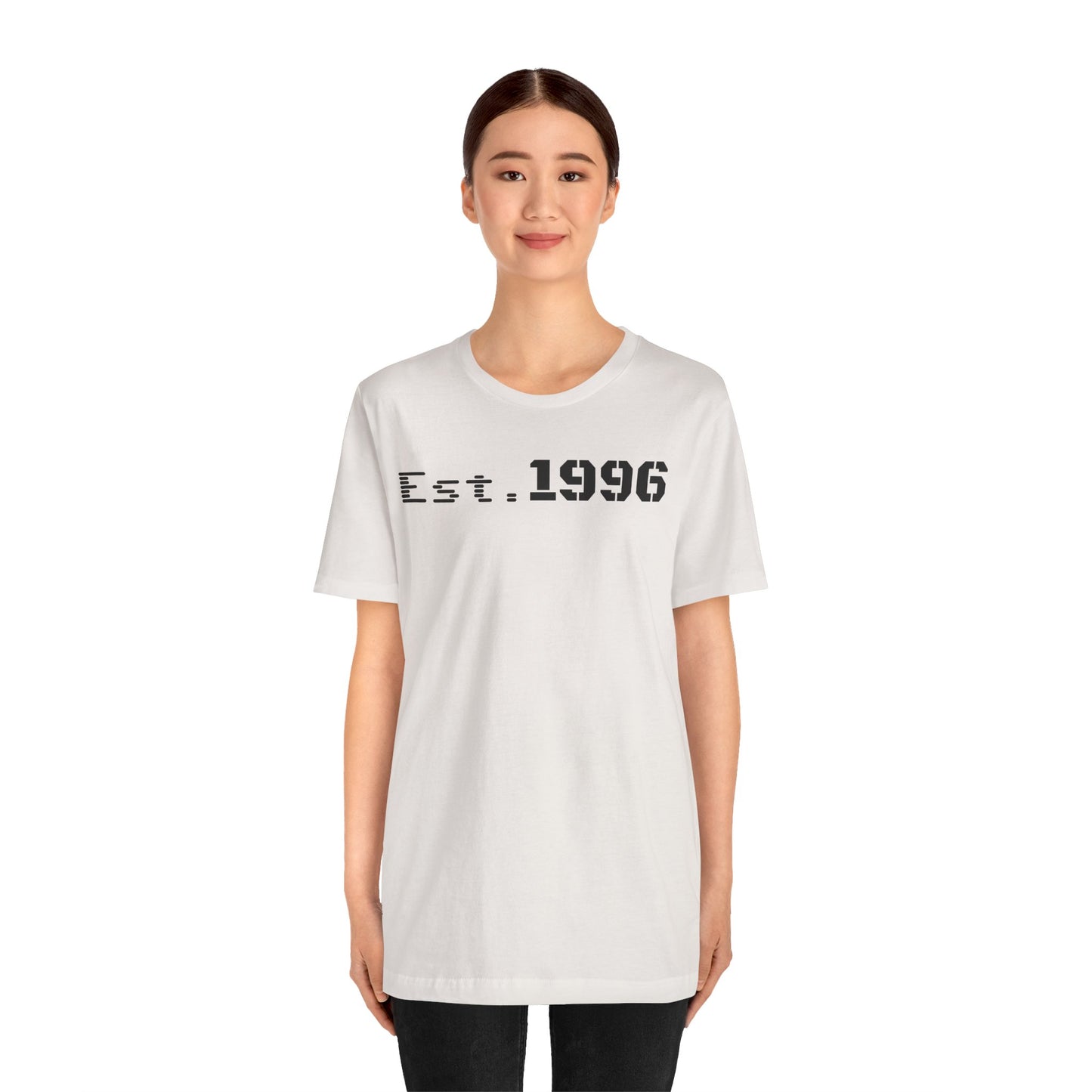 Unisex Jersey Tee - 'Est. 1996' Graphic Shirt, Birthday Gift, Casual Wear, Vintage Style, Retro Fashion, Gift for Him/Her