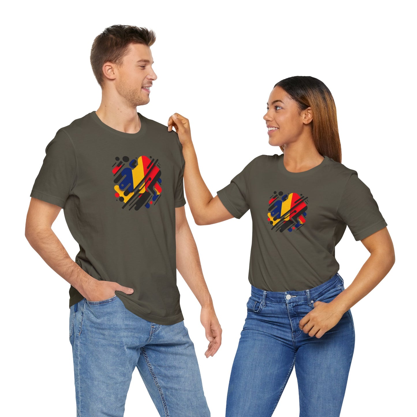 Artistic Heart Unisex Jersey Tee - Vibrant Graphic Tee, Casual Wear, Gift for Art Lovers, Birthday Surprise, Everyday Comfort