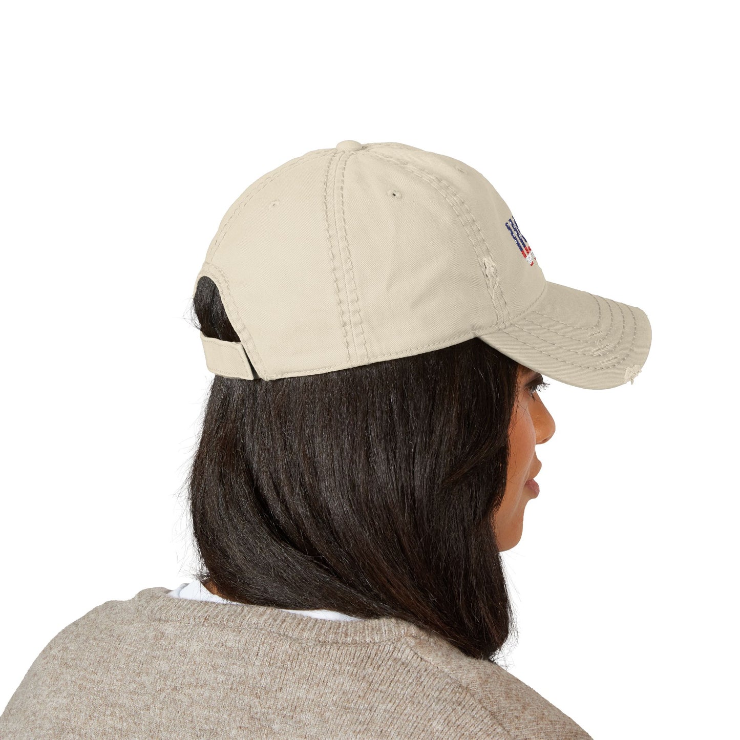 Embroidered Distressed Dad Hat, Vintage Style USA Casual Cap, Unisex Gift for Dad, USA Pride Hat for Holidays