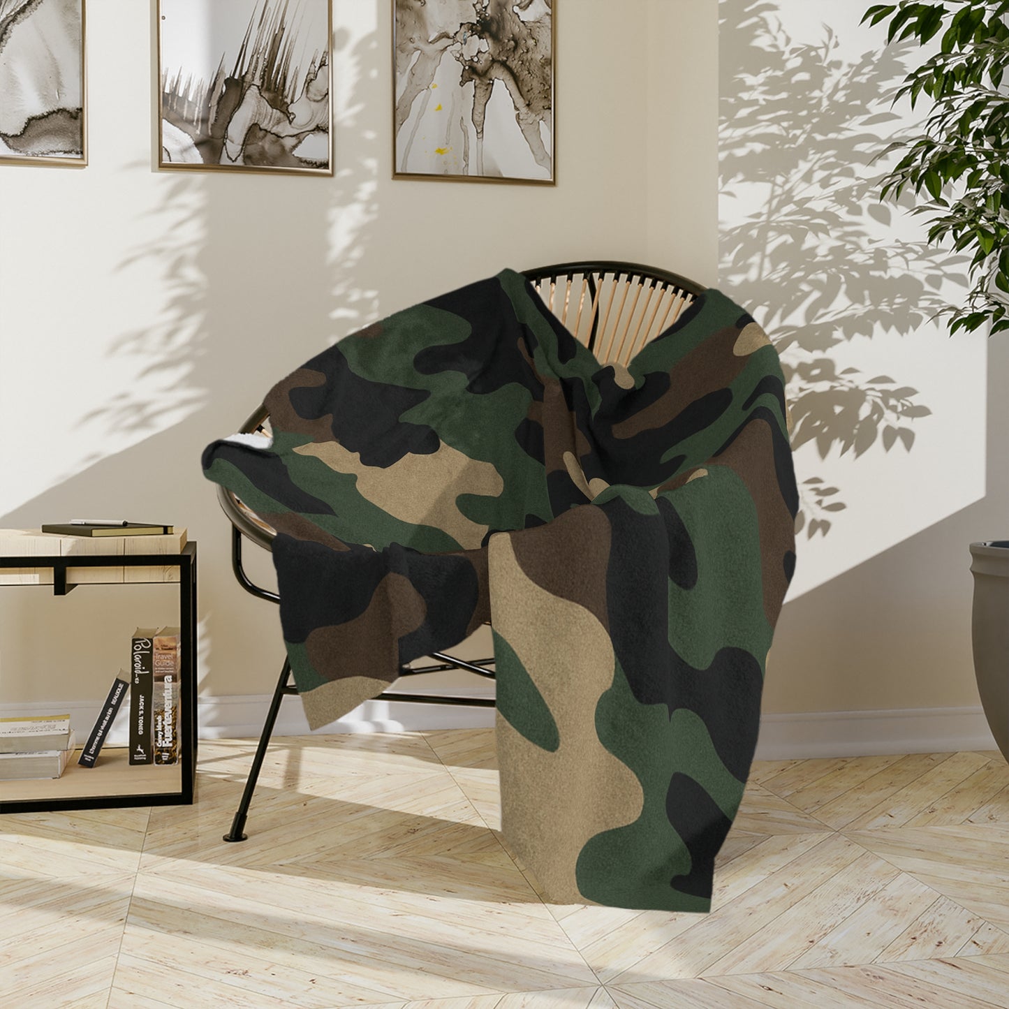 Cozy Camo Velveteen Microfiber Blanket - Soft, Warm, Perfect for Camping, Outdoors, Military Theme, Home Decor, Gift Idea